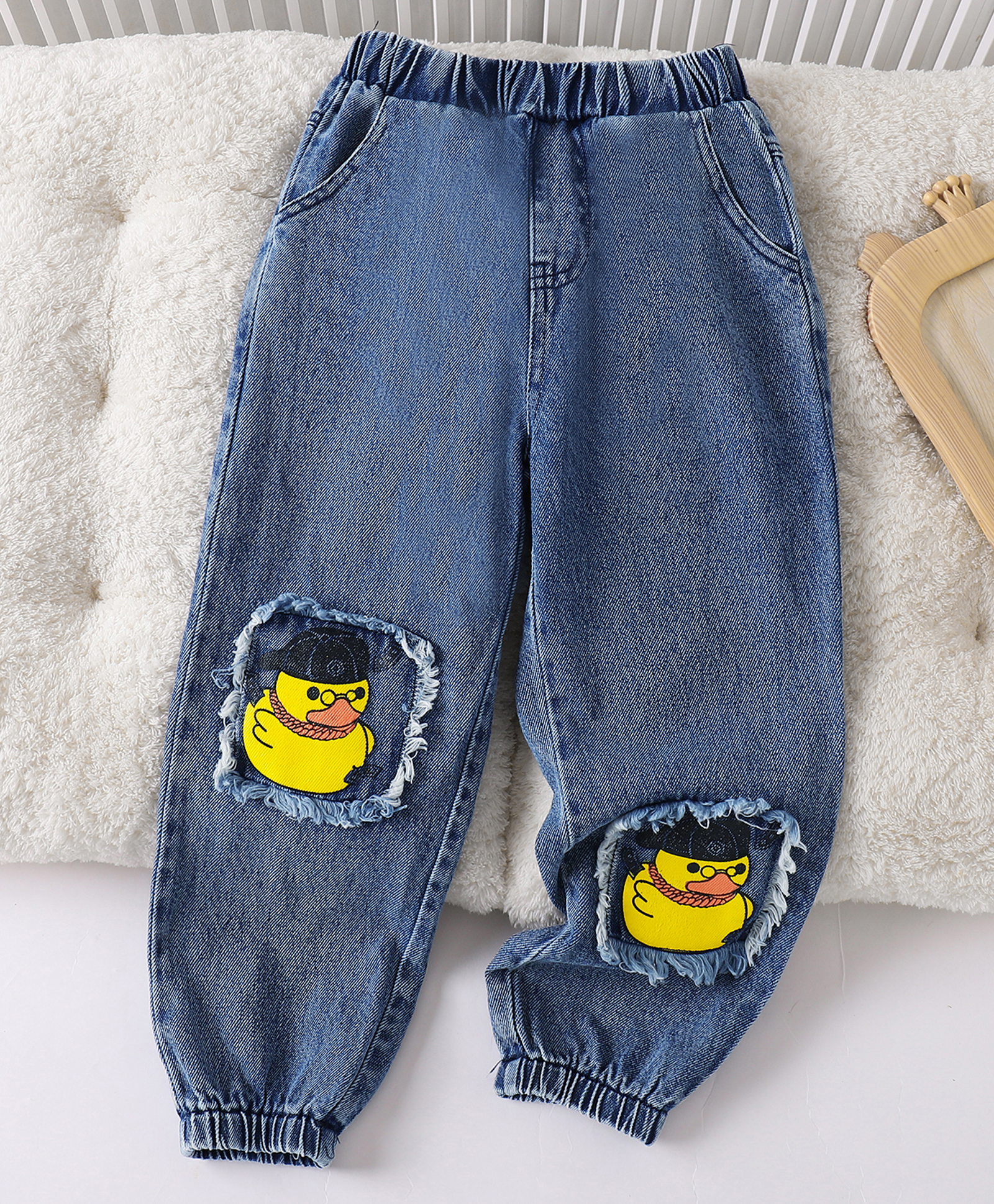 Mark & Mia Cotton Full Length Jeans With Duck Patch - Blue-picture-27