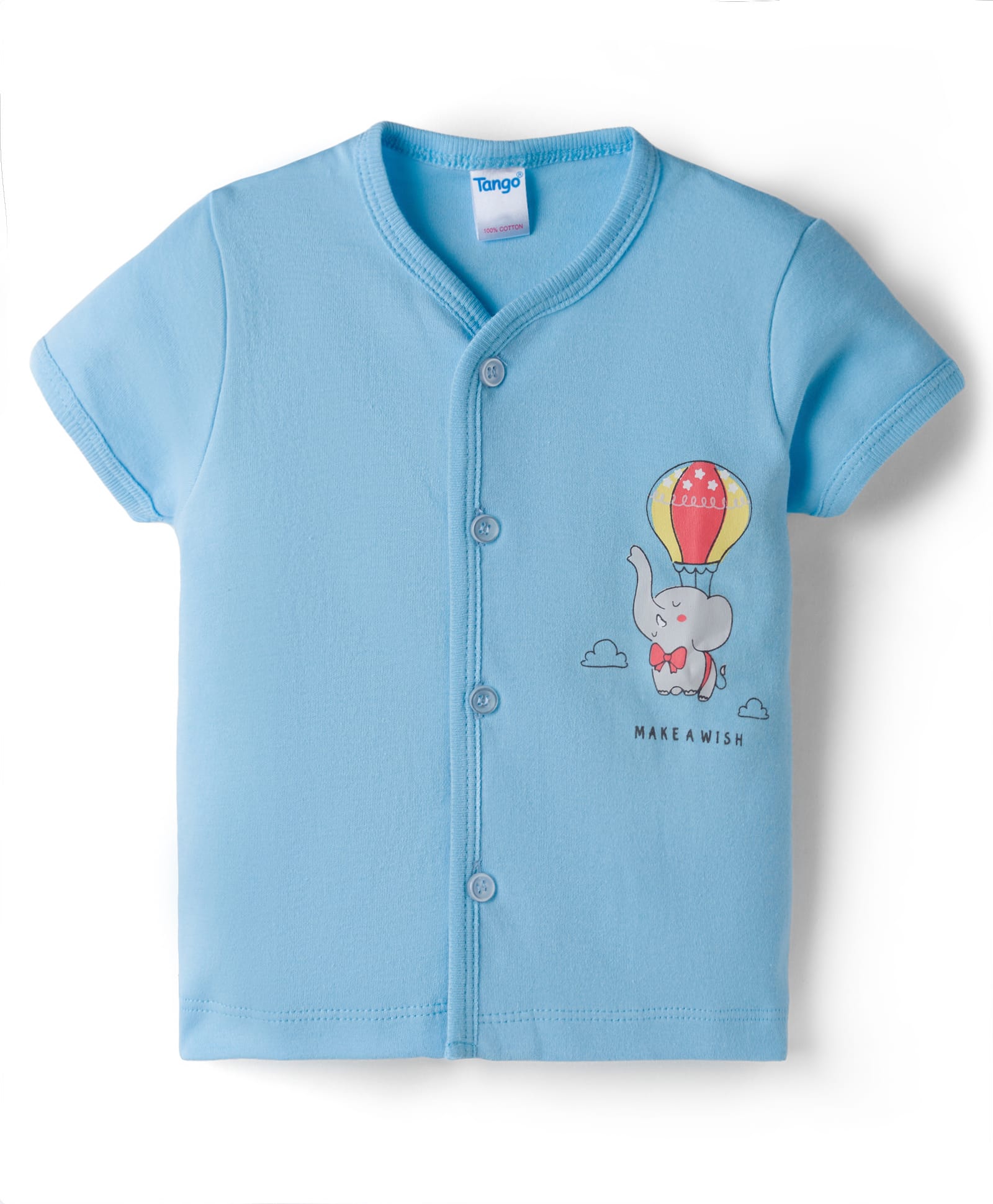 Tango Interlock Knit Half Sleeves Elephant Printed Jhabla - Blue-image-27