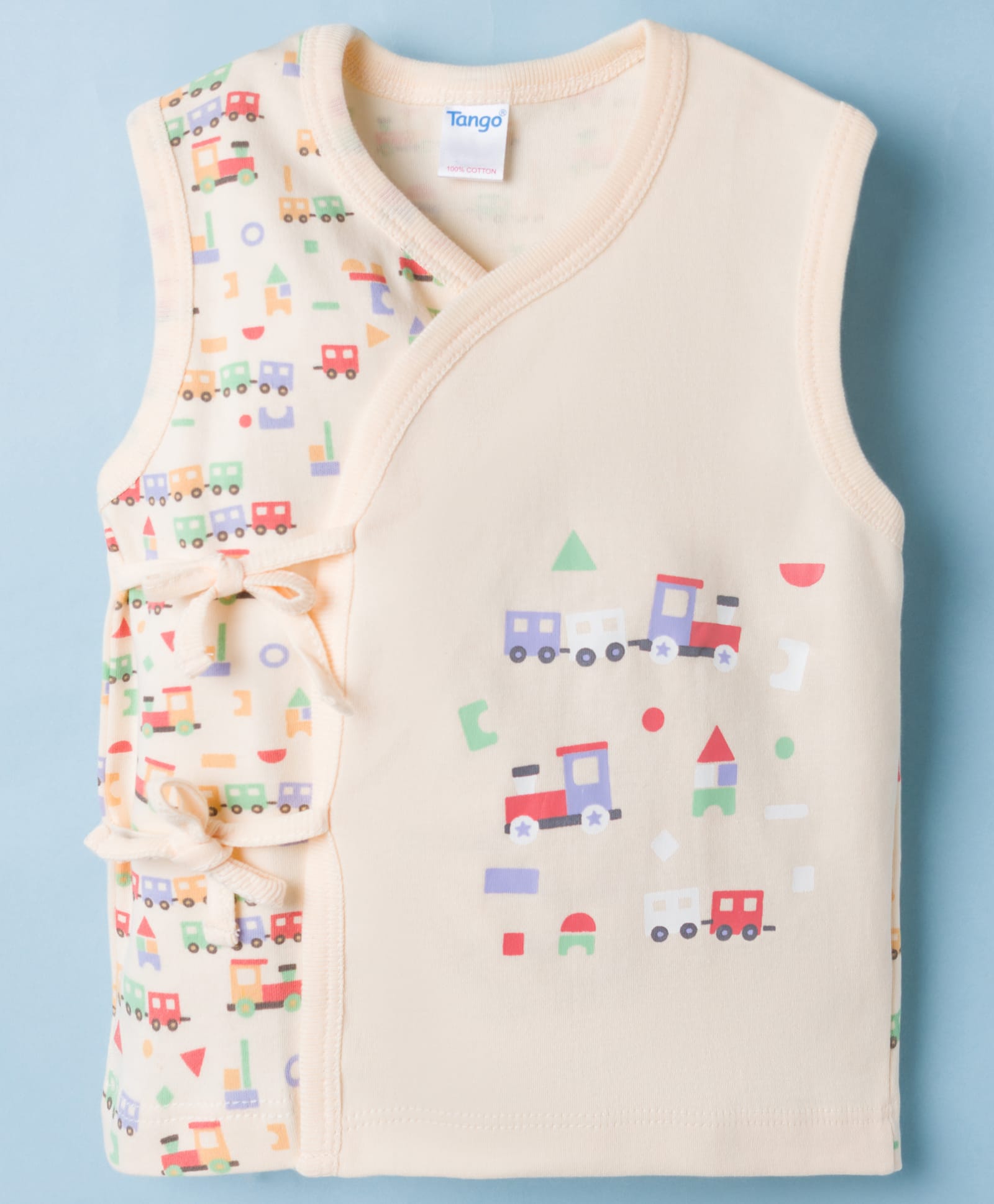 Tango Interlock Knit Sleeveless Bear Printed Jhabla - Cream-picture-40