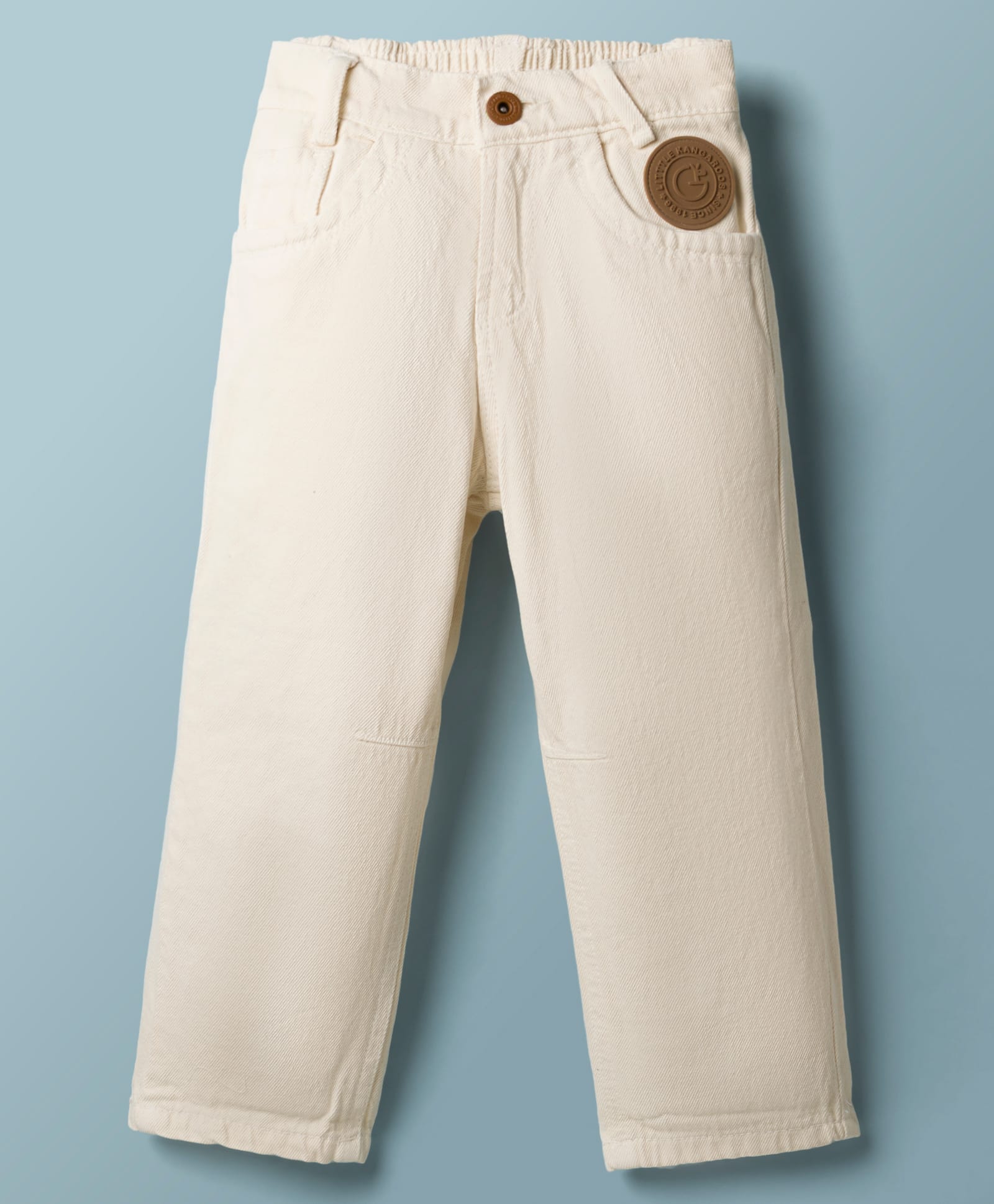 Little Kangaroos Denim Woven Full Length Solid Jeans - Beige-picture-23