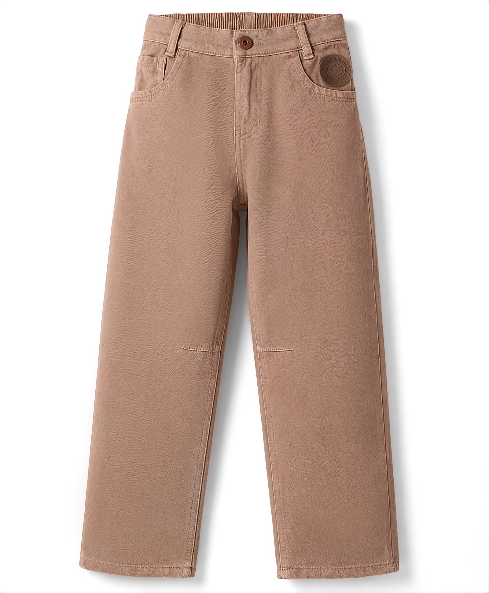 Little Kangaroos Denim Woven Full Length Solid Jeans - Brown-picture-19