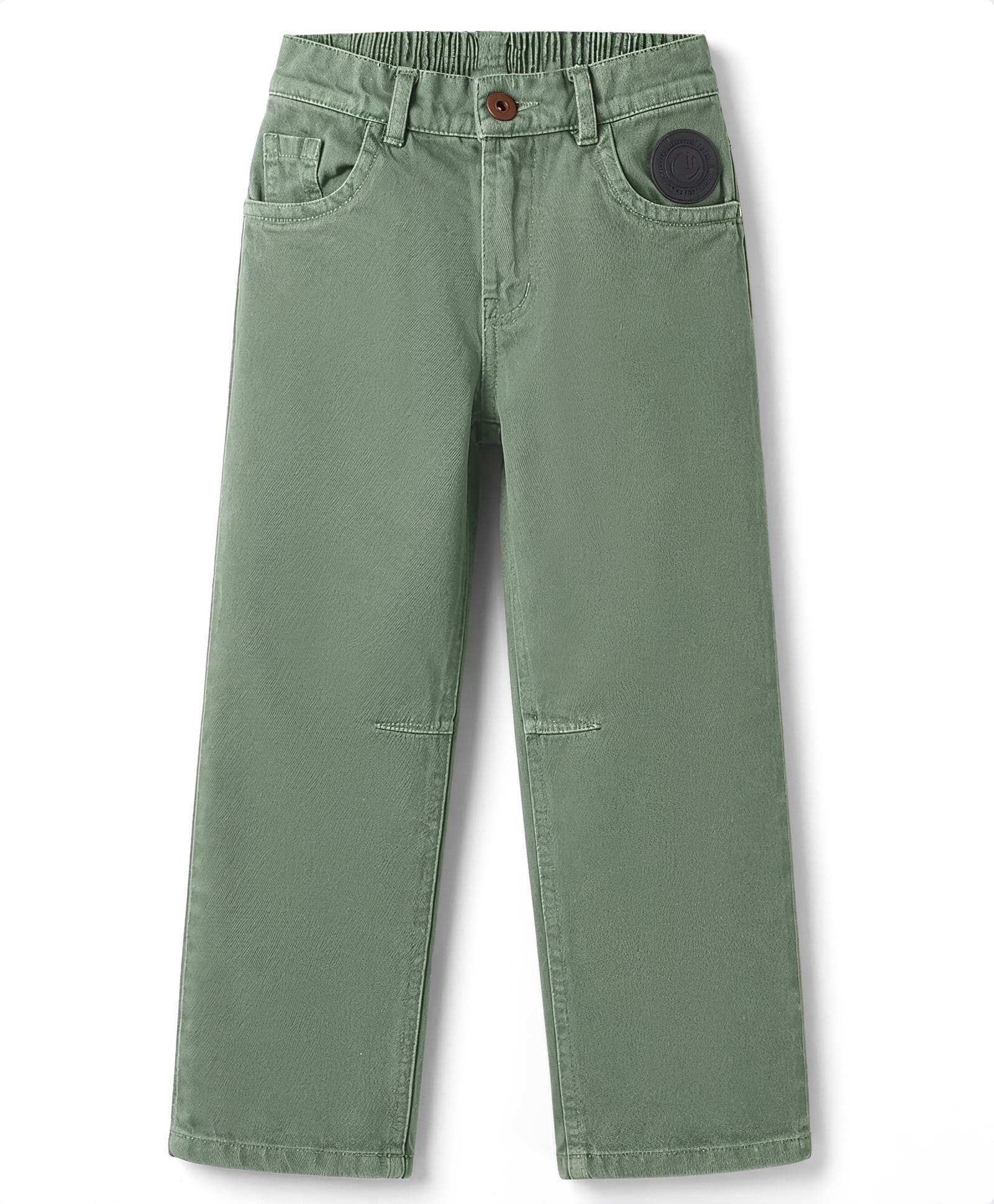 Little Kangaroos Denim Woven Full Length Solid Jeans - Olive Green-picture-21