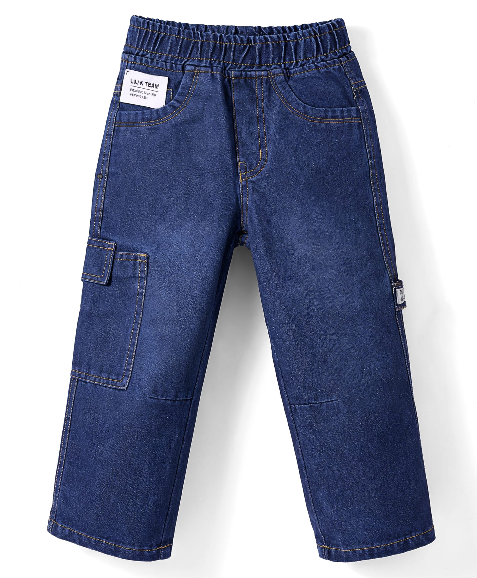 Little Kangaroos Woven Full Length Washed Denim Jeans - Blue-picture-21