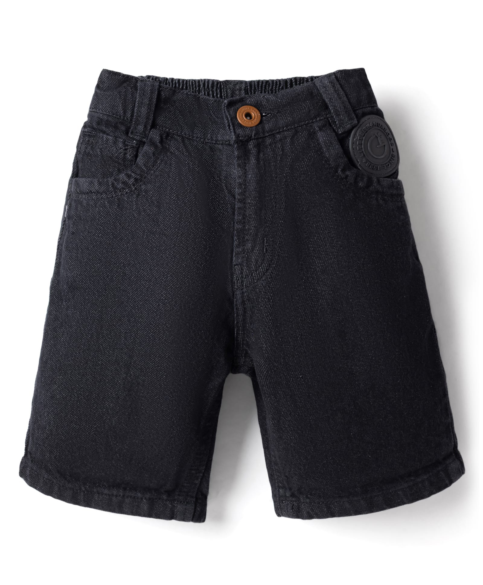 Little Kangaroos Denim Woven Knee Length Solid Color Denim Jeans - Black-image-45