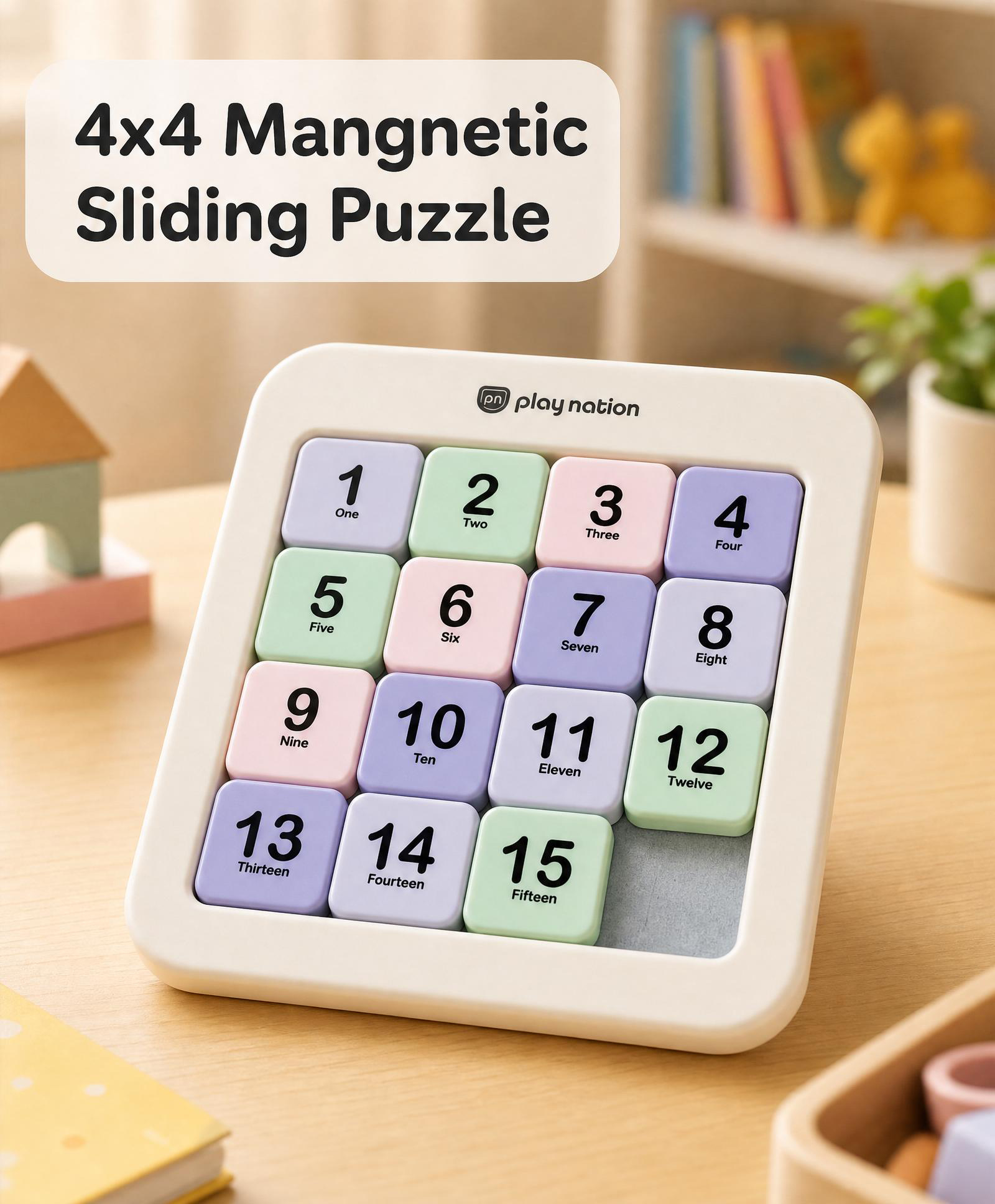 Play Nation 4x4 Magnetic Number Sliding Puzzle| 15-Blocks Brain Teaser Challenge| Promotes Logical Reasoning & Problem Solving| Educational & Learning Activity|Ideal Gift| Safe & Durable|BIS Certified-image-10