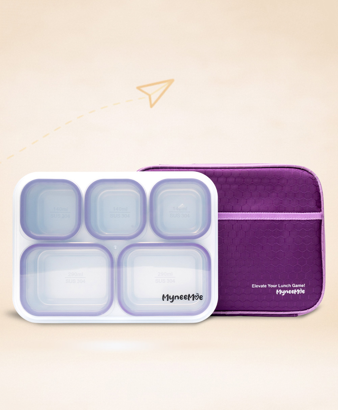 Myneemoe Meal Station 5 Compartment Stainless Steel Leakproof Lunch Box for Teens & Adults with Lunch Bag (12 Years+)-image-26