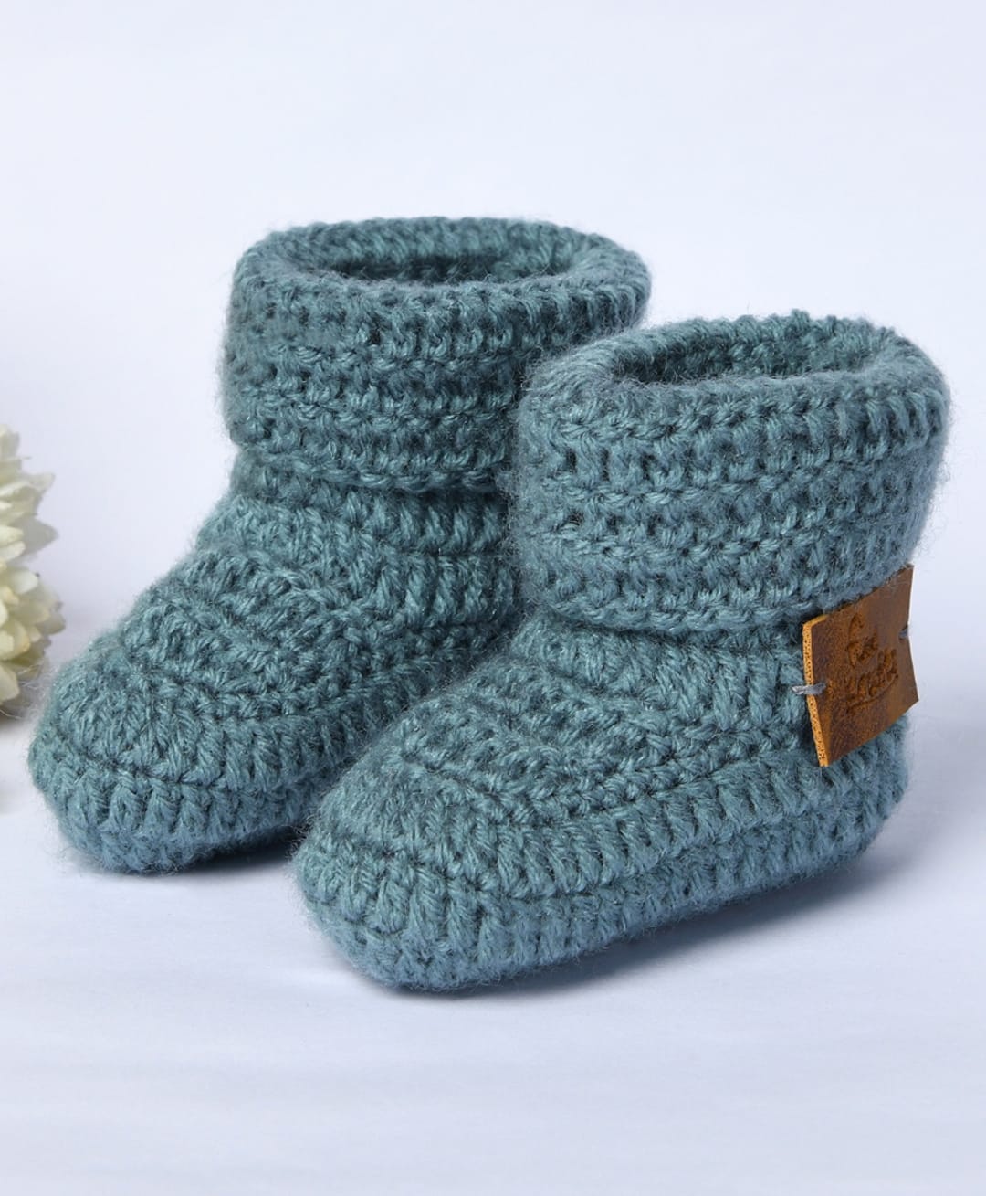 Funkrafts Solid Crochet Handmade Booties - Grey-picture-34