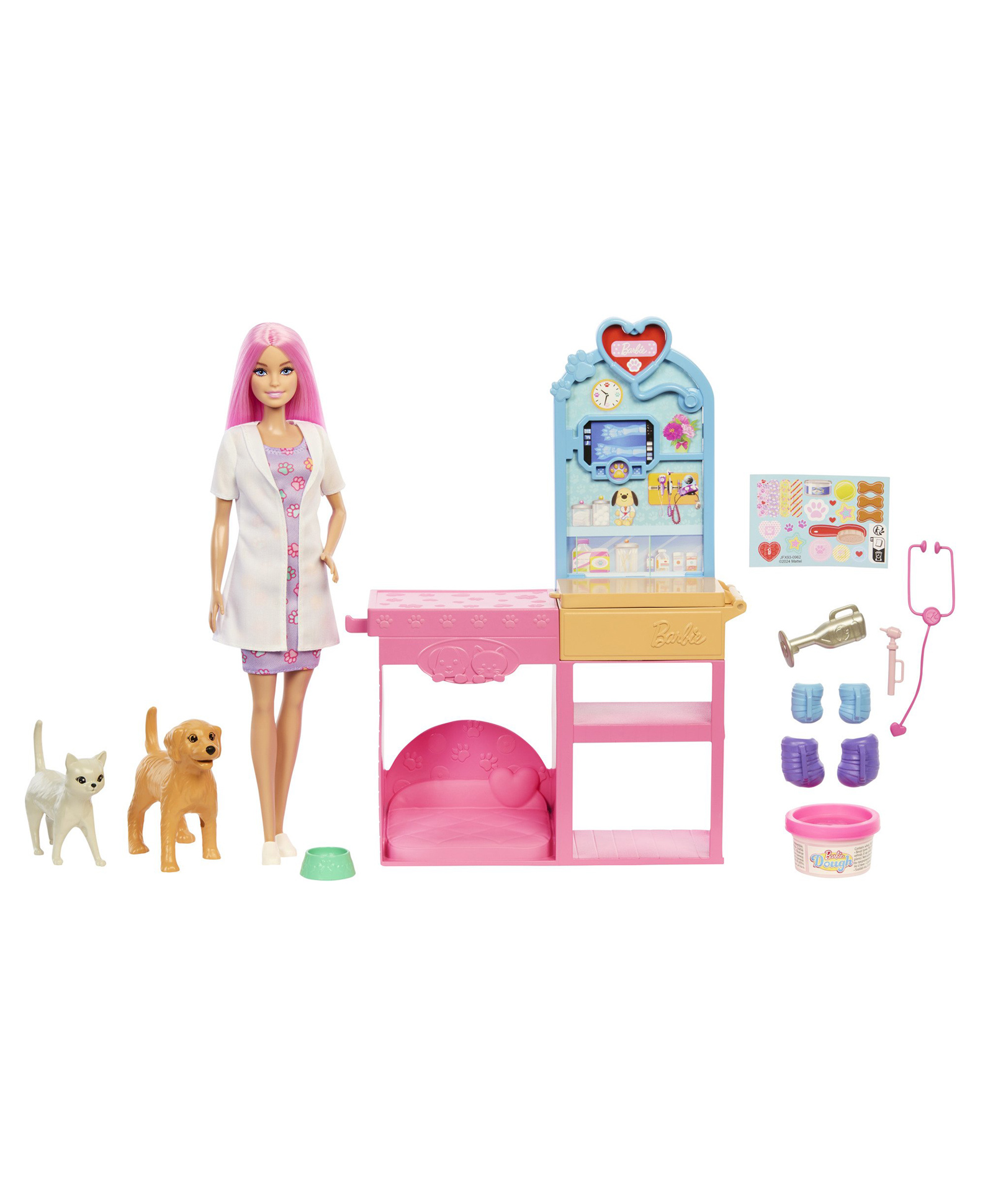 Barbie Veterinarian Clinic Playset with Doll, Portable Closet, Furniture & Accessories Set-picture-9