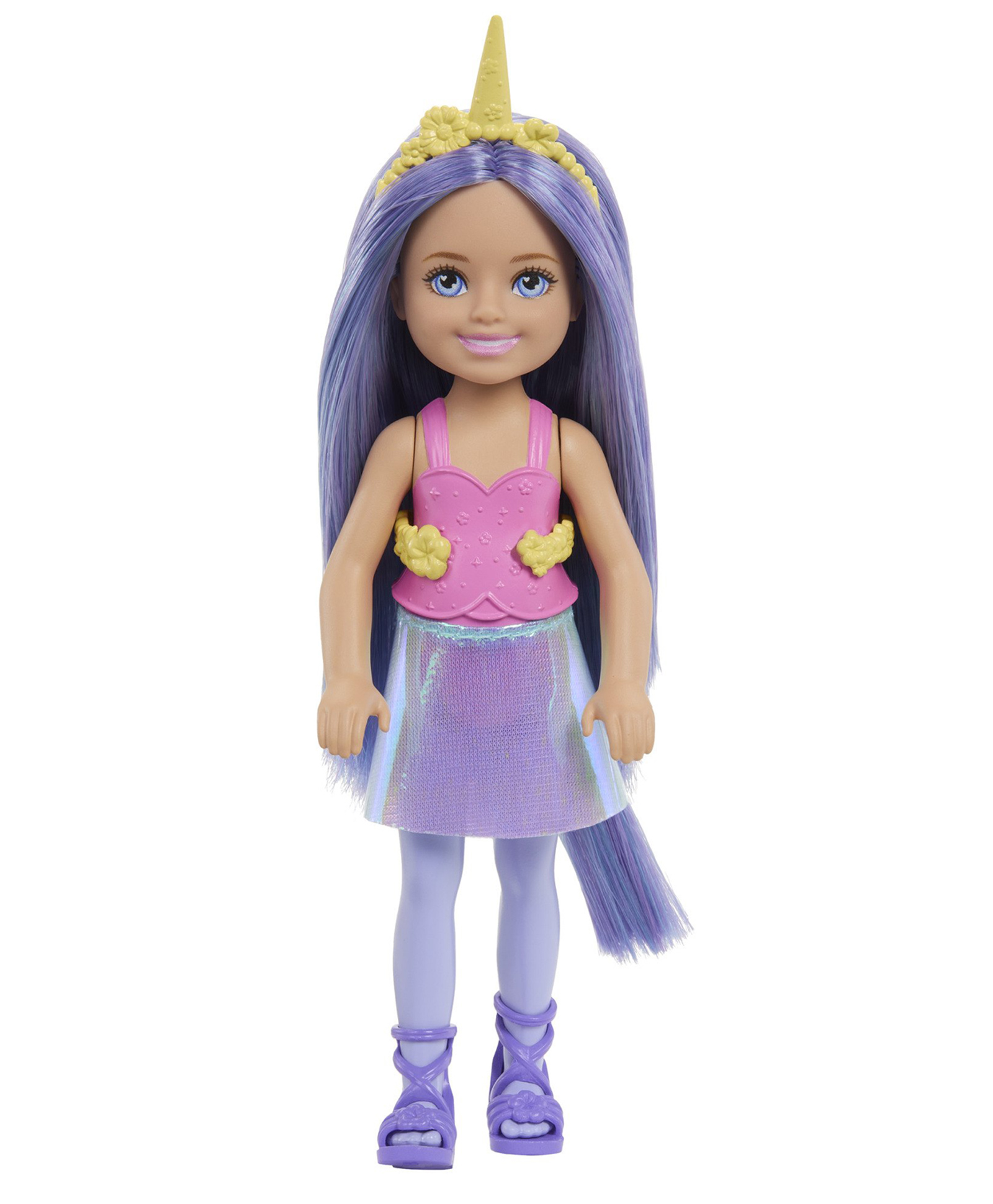 Barbie Chelsea Unicorn Small Doll with Purple Hair Removable Tail Shoes & Hair Accessory Multicolour - Height 15 cm-picture-44