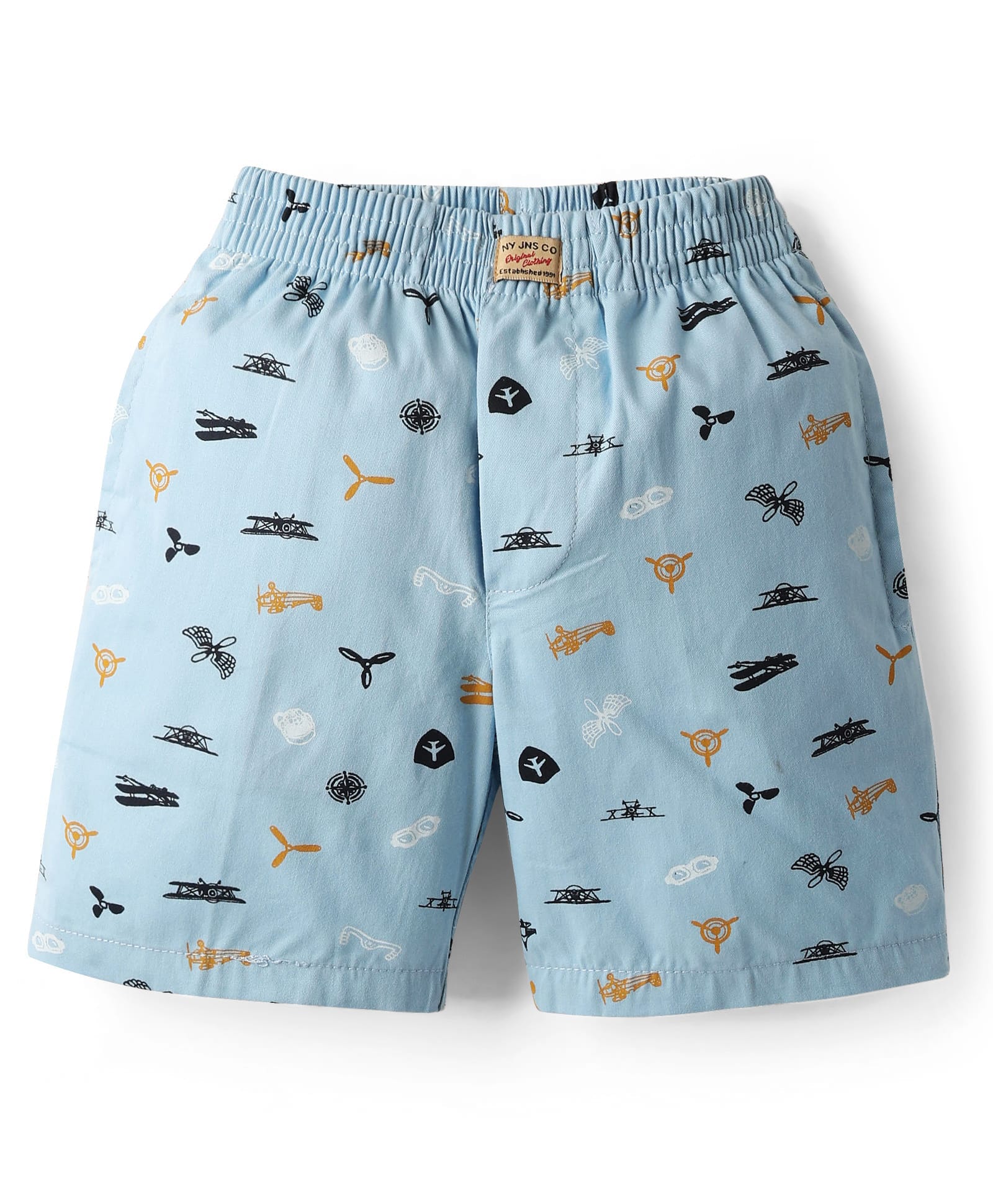 Noddy Propeller Air Plane Printed Shorts - Light Blue-picture-12