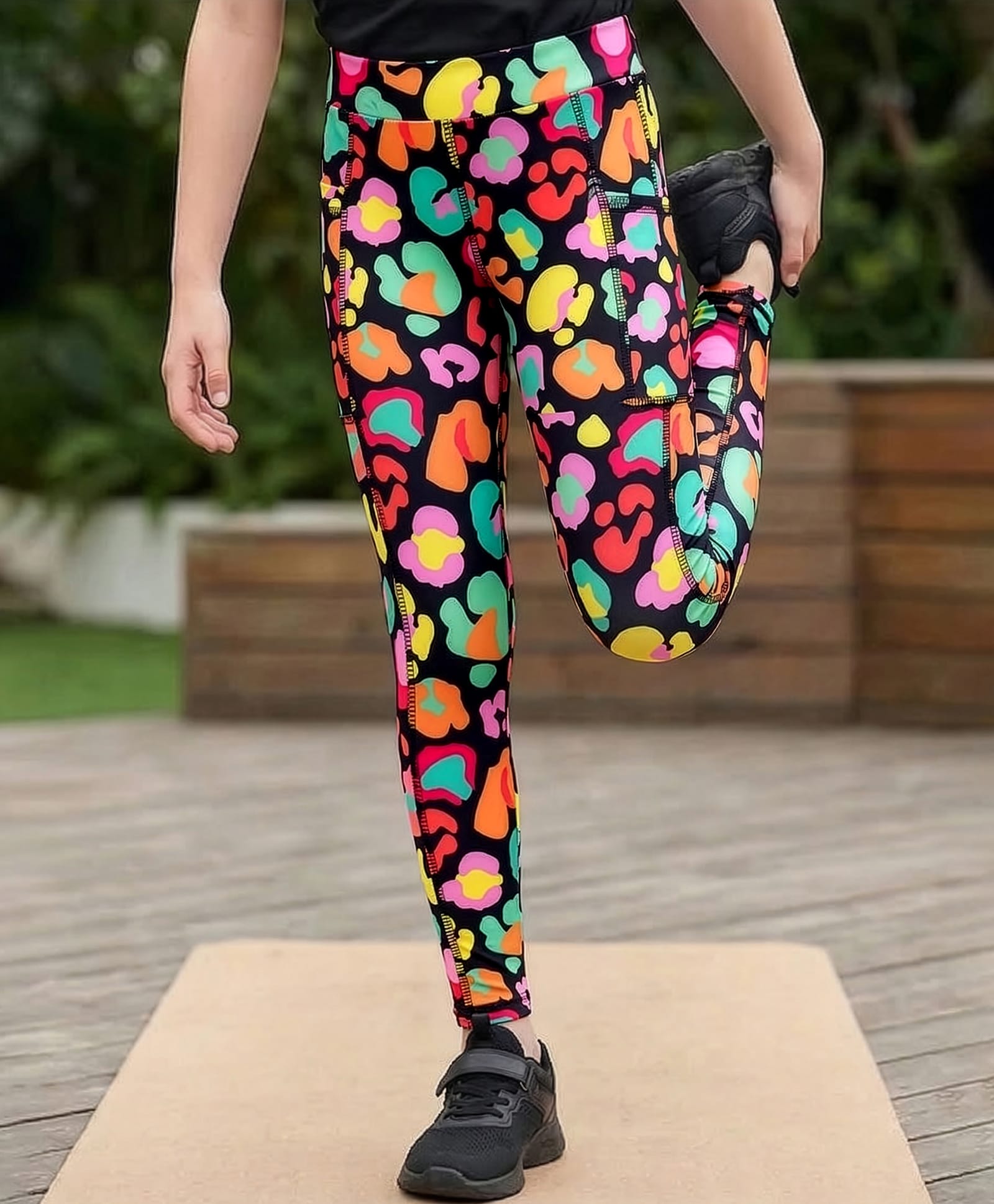 Pine Active Knit Full Length Super Stretch Printed Leggings - Multicolor-picture-35