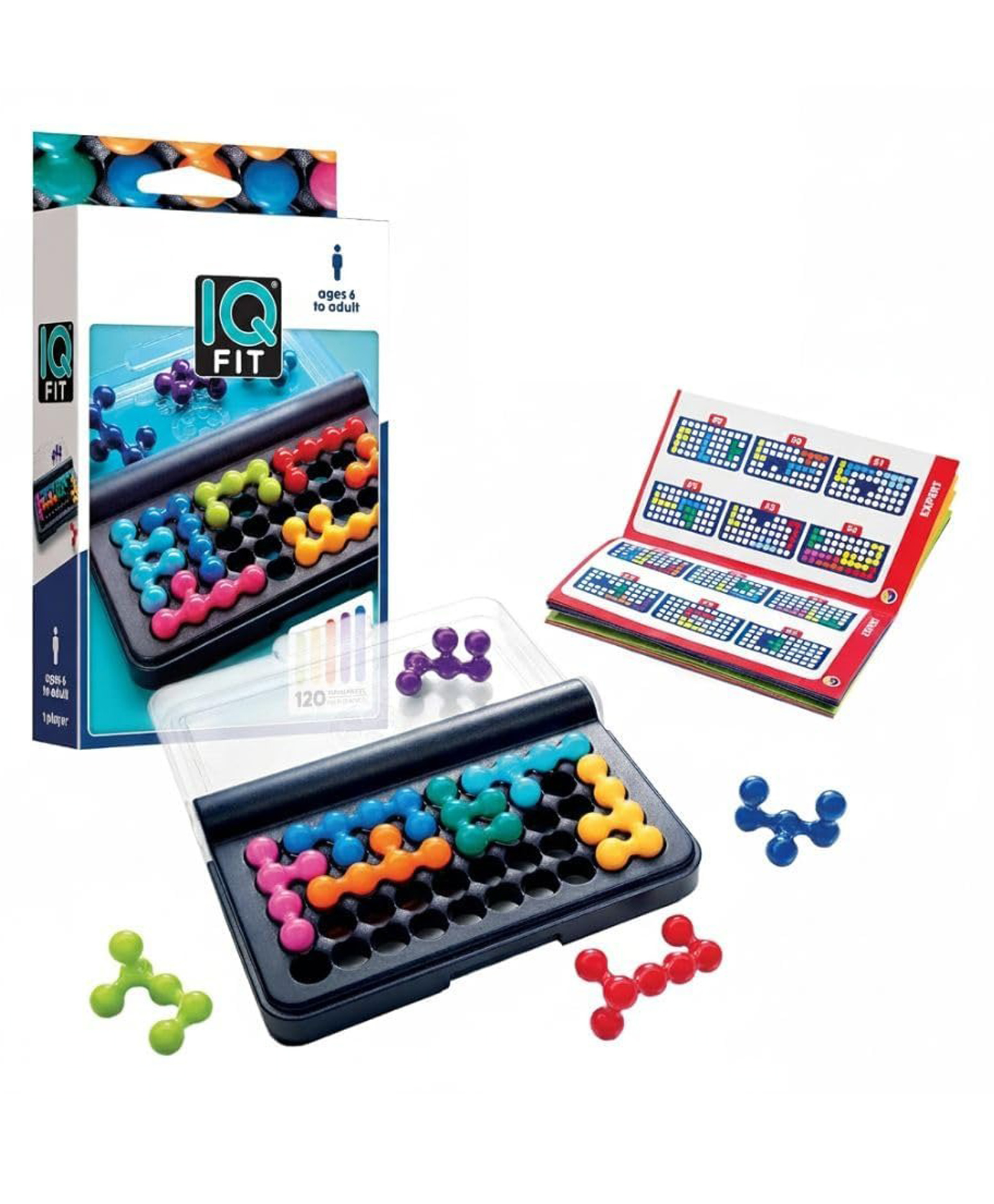 Happy Hues IQ Puzzler Pro 120-Challenge Portable Logic Game for Kids & Adults Travel-Friendly STEM Brain Teaser 2D & 3D Cognitive Skill-Building Puzzle Screen-Free Travel Toy Ages 6+-image-45