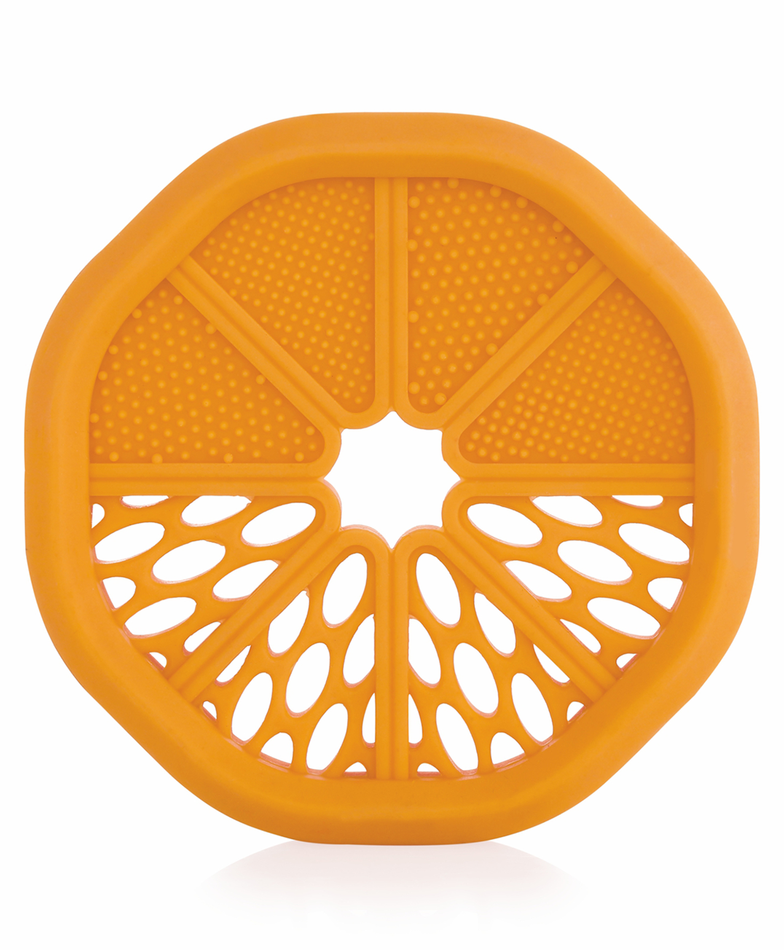 BeeBaby Orange Slice Shape Soft Silicone Teether for 3-6 months with Carrying Case, BPA Free Teething Toy for Babies with Textured Surface for Soothing Gums. 100% Food Grade (Orange Slice)-image-29