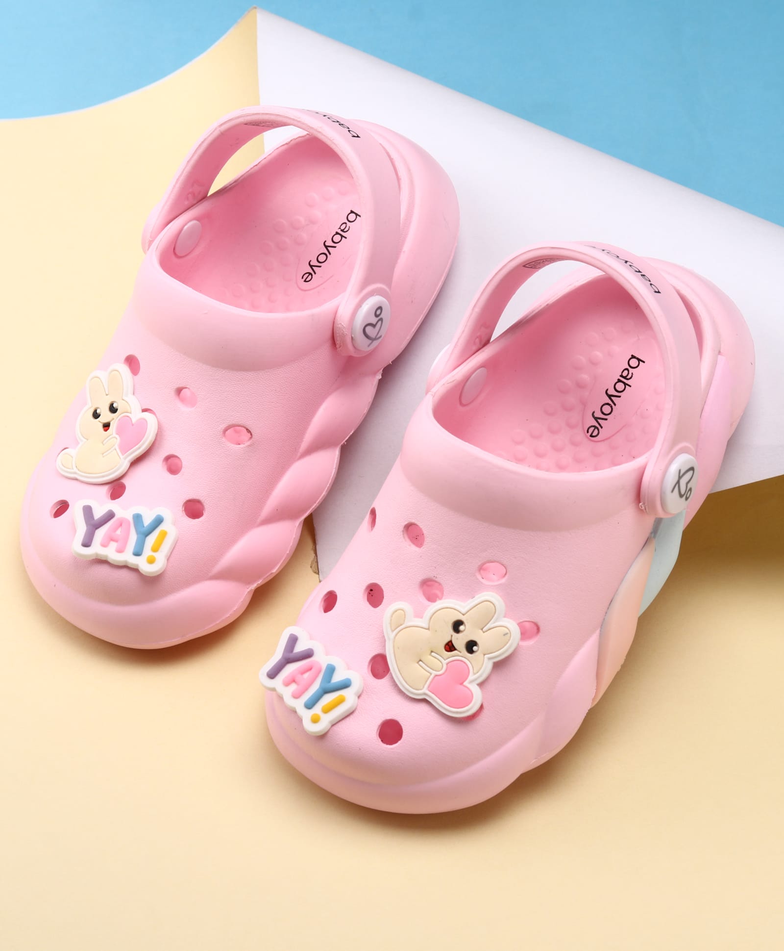 Babyoye Clogs with Bunny Applique - Pink-picture-23