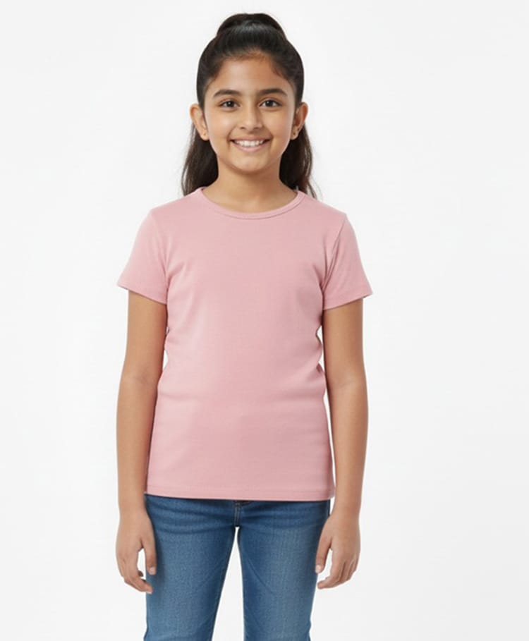 Charm n Cherish Cotton Knit Half Sleeves Solid Tee - Rose Dust-image-29
