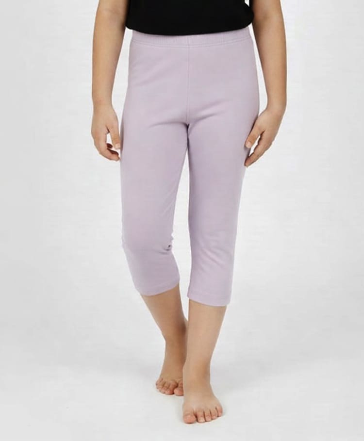 Charm n Cherish Cotton Knit Solid Capri Leggings - Lavender-picture-37