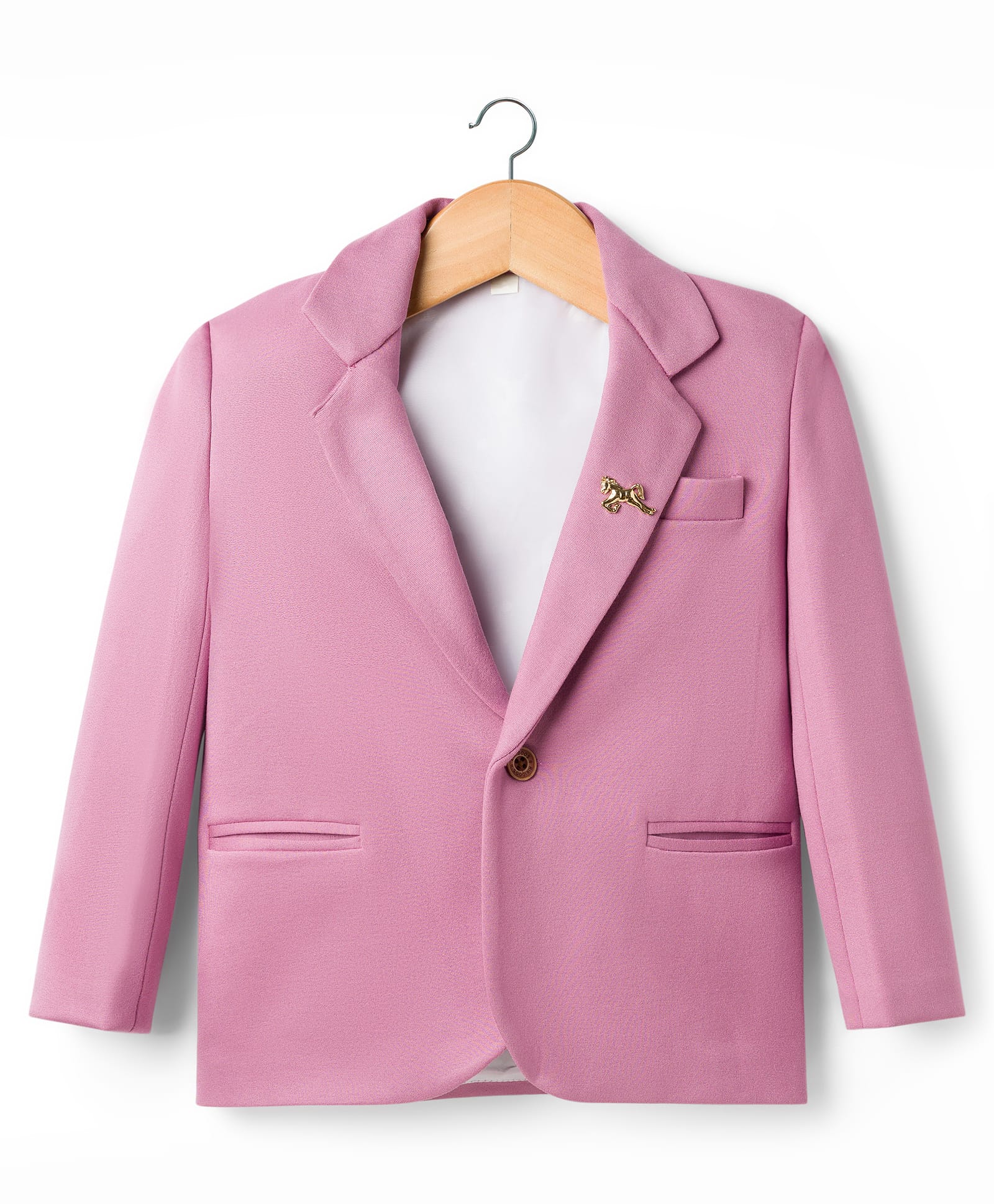 Rikidoos Embosis Hosiery Woven Full Sleeves Solid Party Blazer - Light Pink-picture-11
