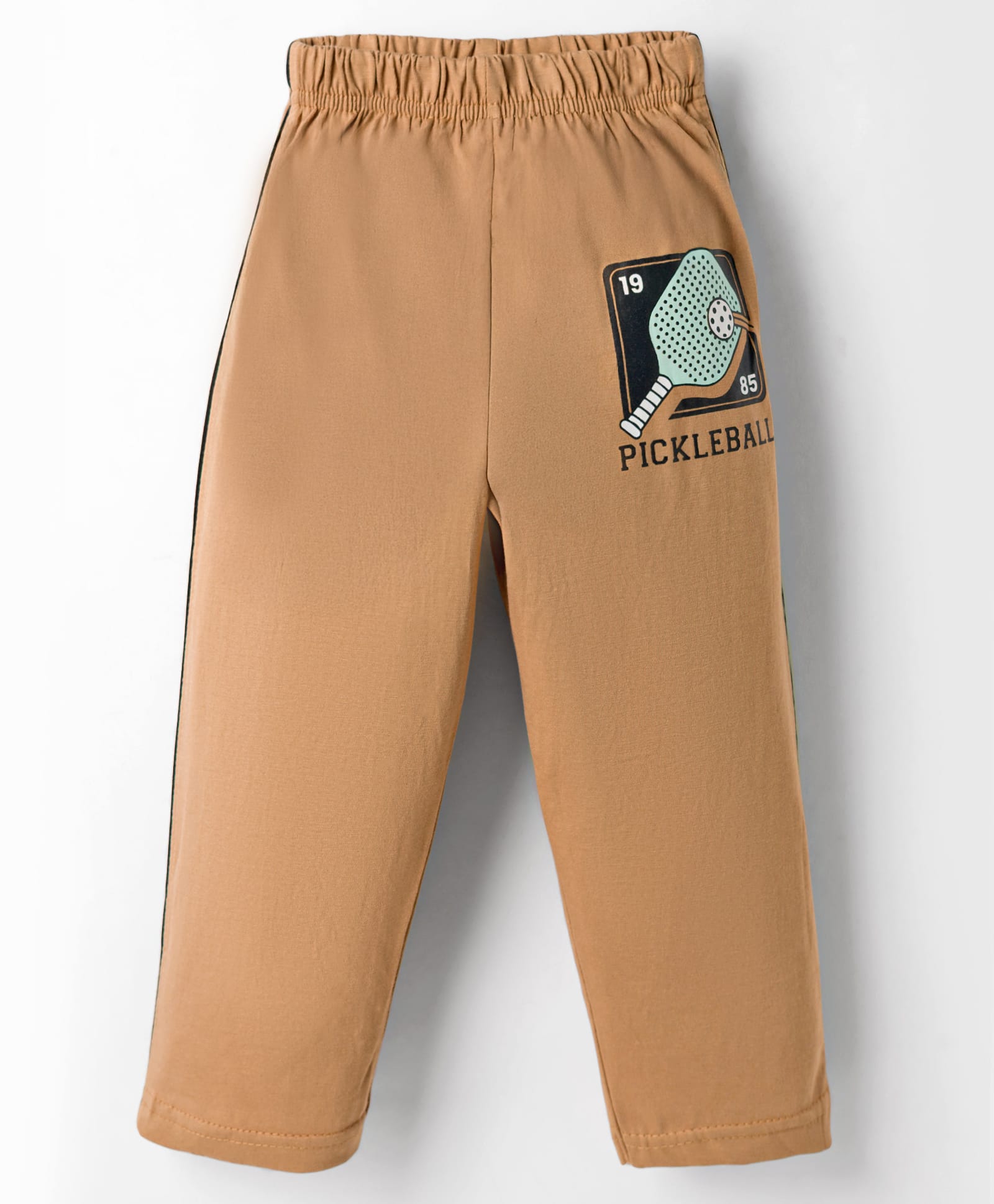 Tango Single Jersey Knit Full Length Track Pant with Pickleball Print - Brown-picture-49