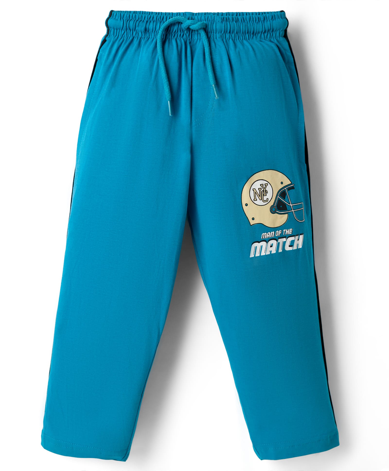 Taeko Single Jersey Knit Full Length Sports Theme Printed Lounge Pant - Blue-picture-24