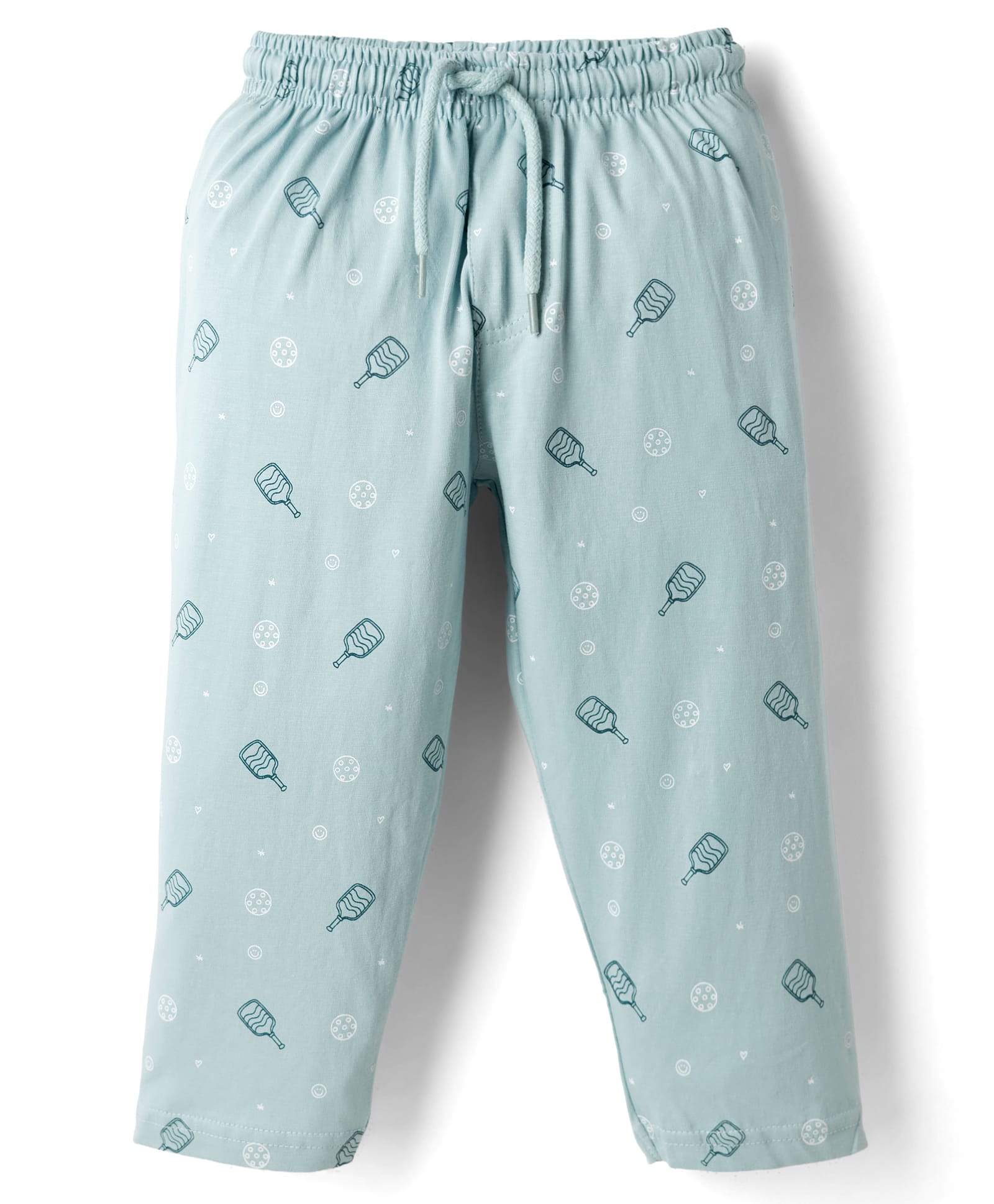 Taeko Single Jersey Knit Full Length Lounge Pant with Pickle Ball Print - Aqua Blue-picture-47