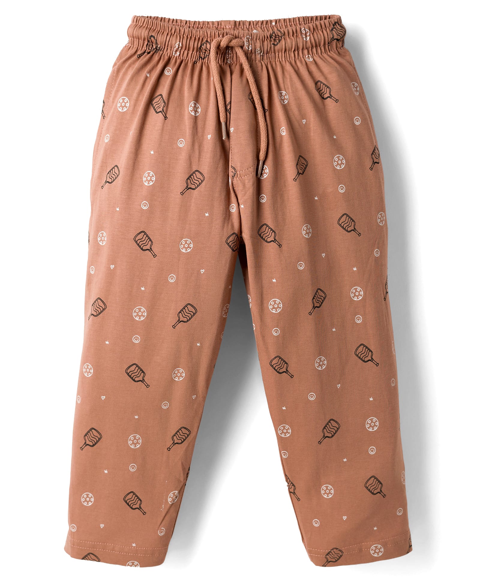 Taeko Single Jersey Knit Full Length Lounge Pant with Pickle Ball Print - Brown-picture-19