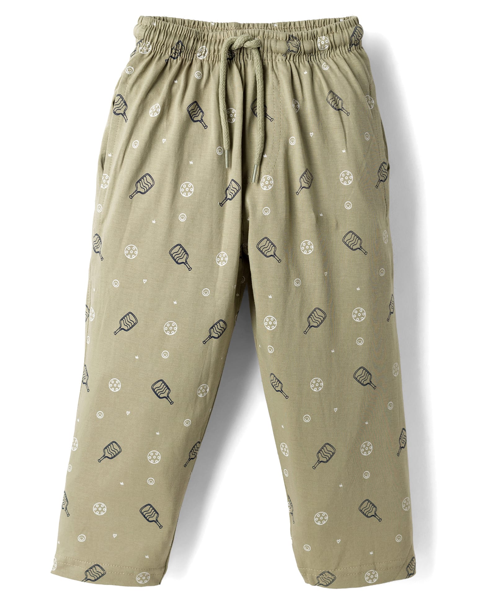 Taeko Single Jersey Knit Full Length Lounge Pant with Pickle Ball Print - Grey-picture-13
