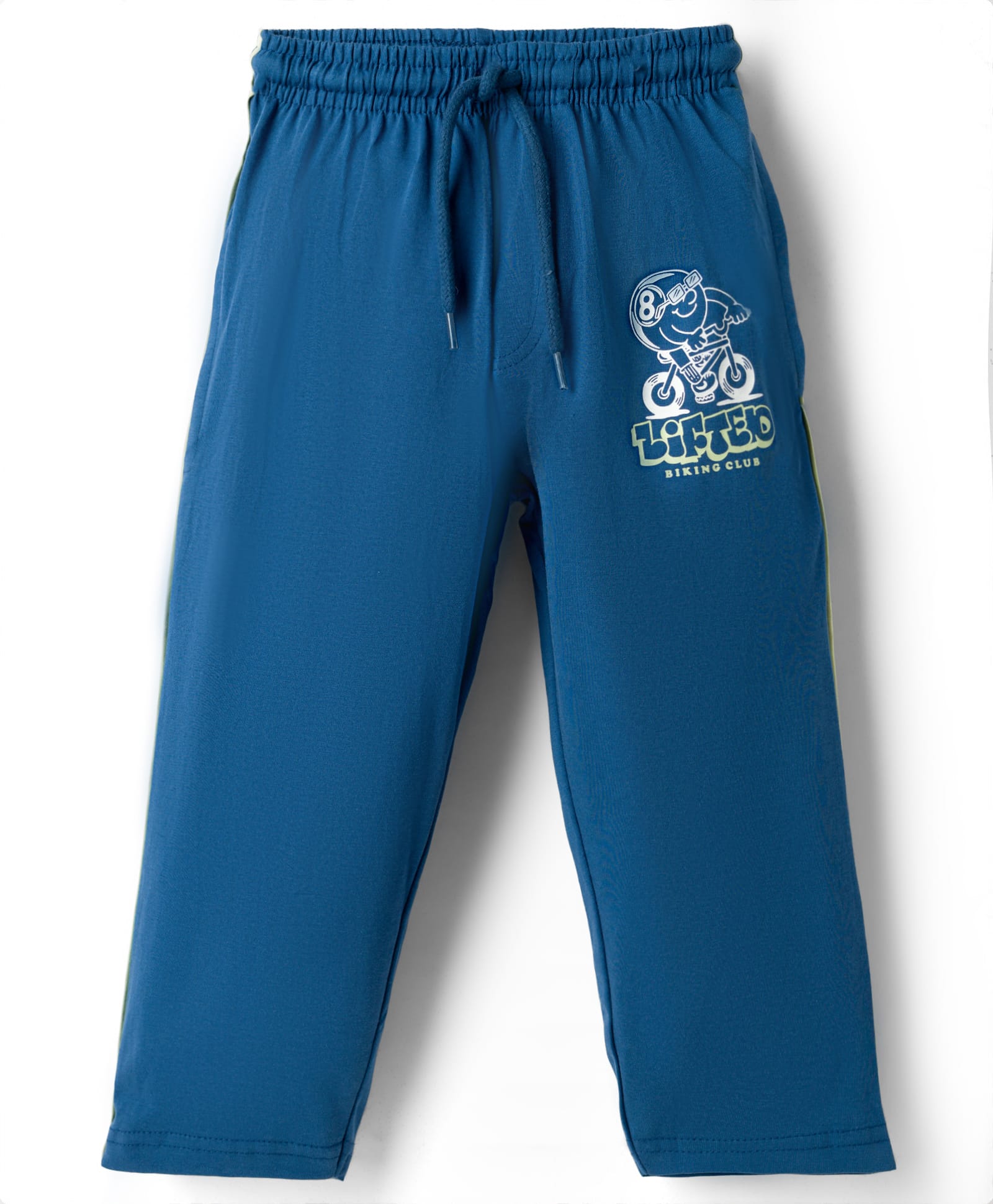 Taeko Single Jersey Knit Full Length Sports Theme Printed Lounge Pant - Blue-image-25