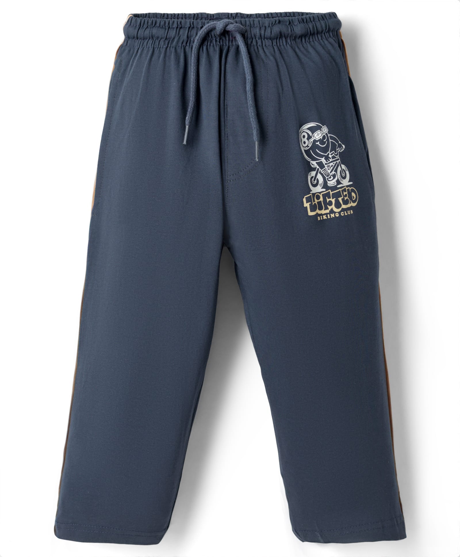 Taeko Single Jersey Knit Full Length Sports Theme Printed Lounge Pant - Navy Blue-image-26