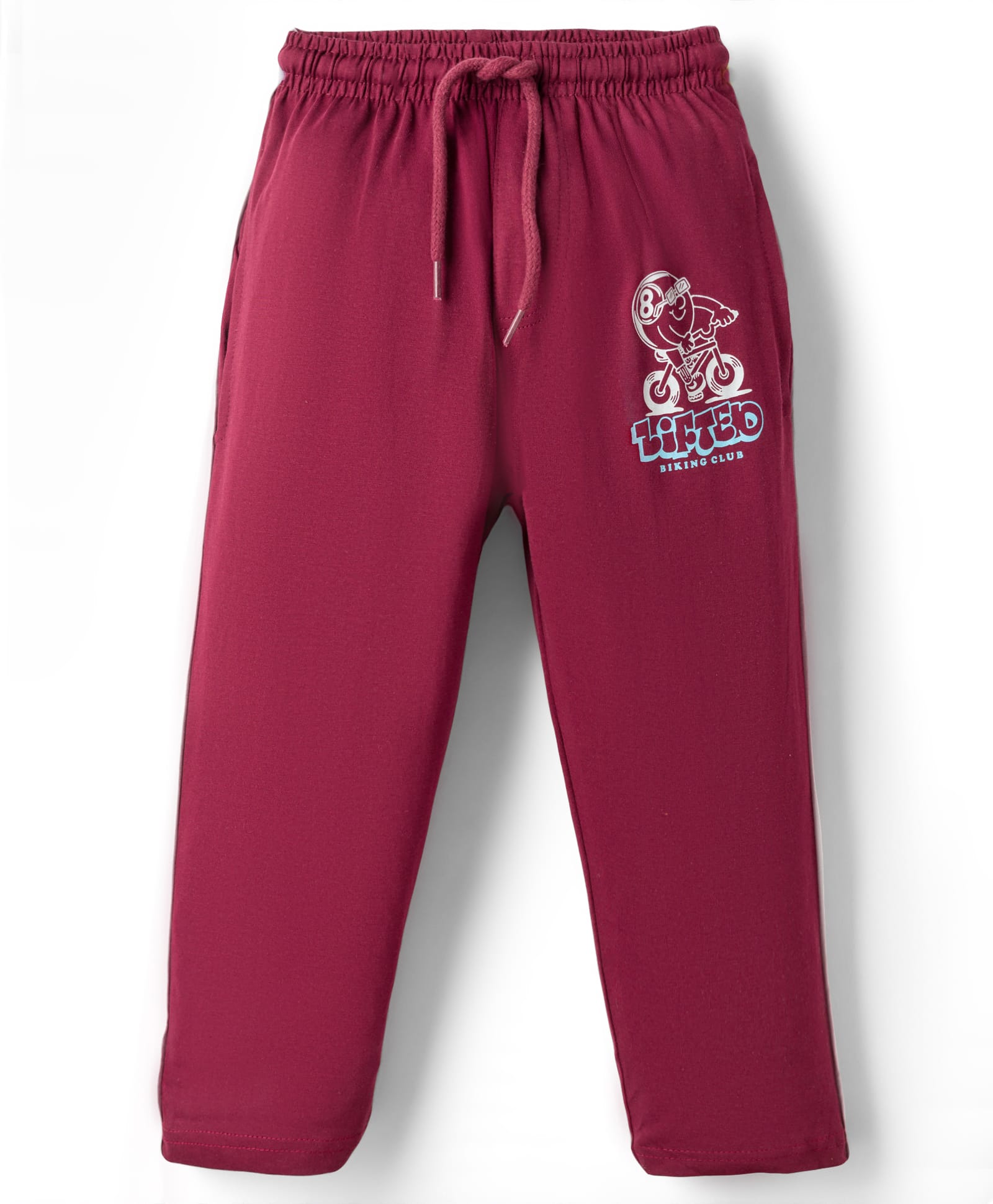 Taeko Single Jersey Knit Full Length Sports Theme Printed Lounge Pant - Red-image-10