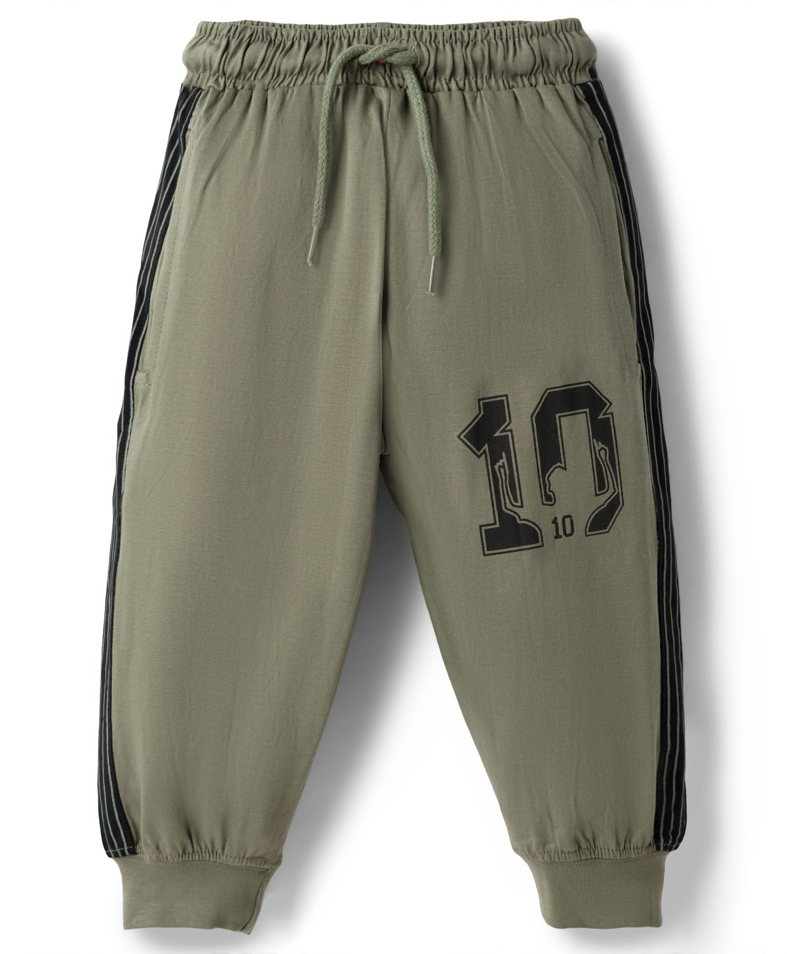 Taeko Single Jersey Knit Full Length Number Printed Lounge Pant - Olive Green-picture-14