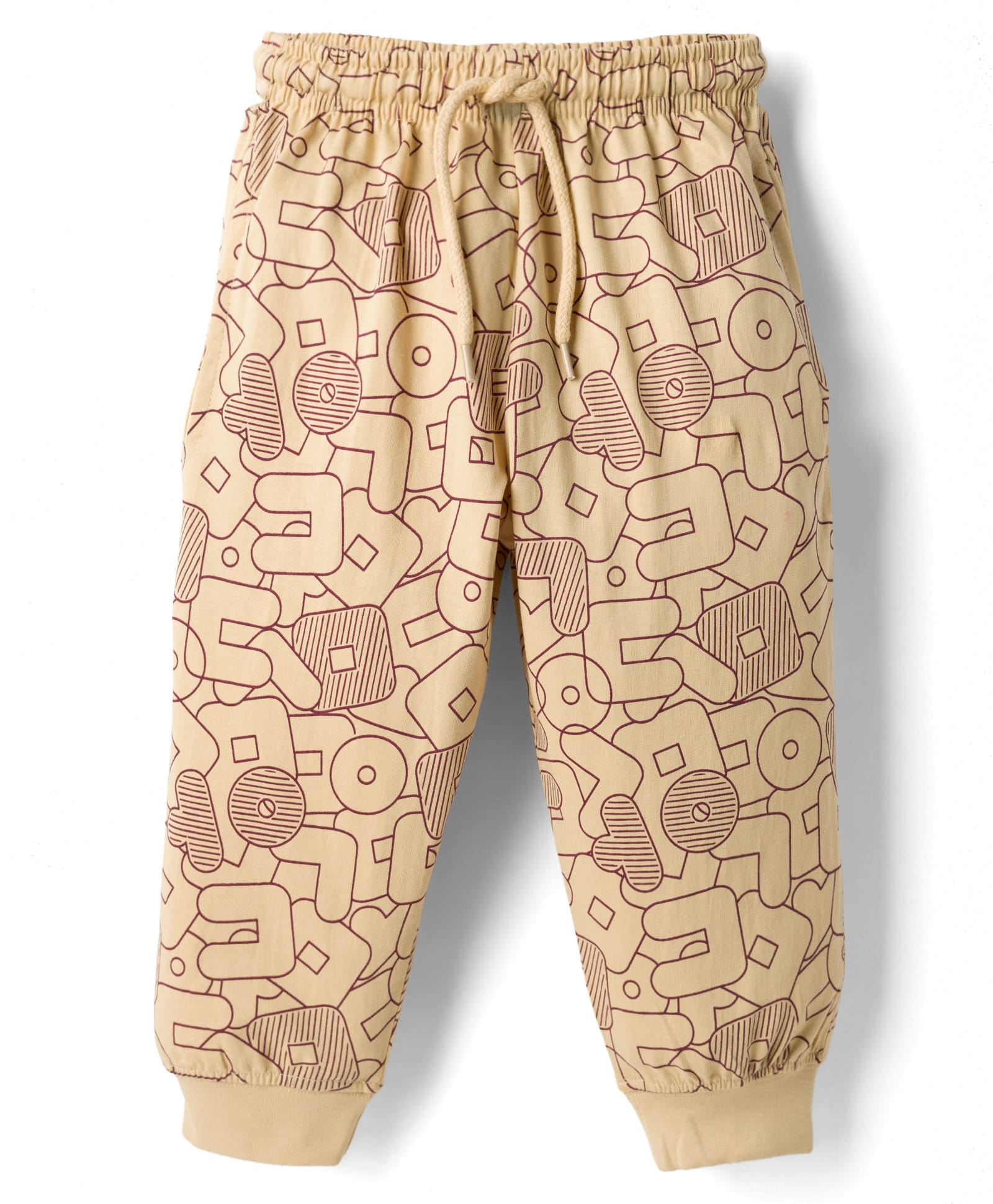 Taeko Single Jersey Knit Full Length Lounge Pant with Alphabet Print - Brown-picture-13