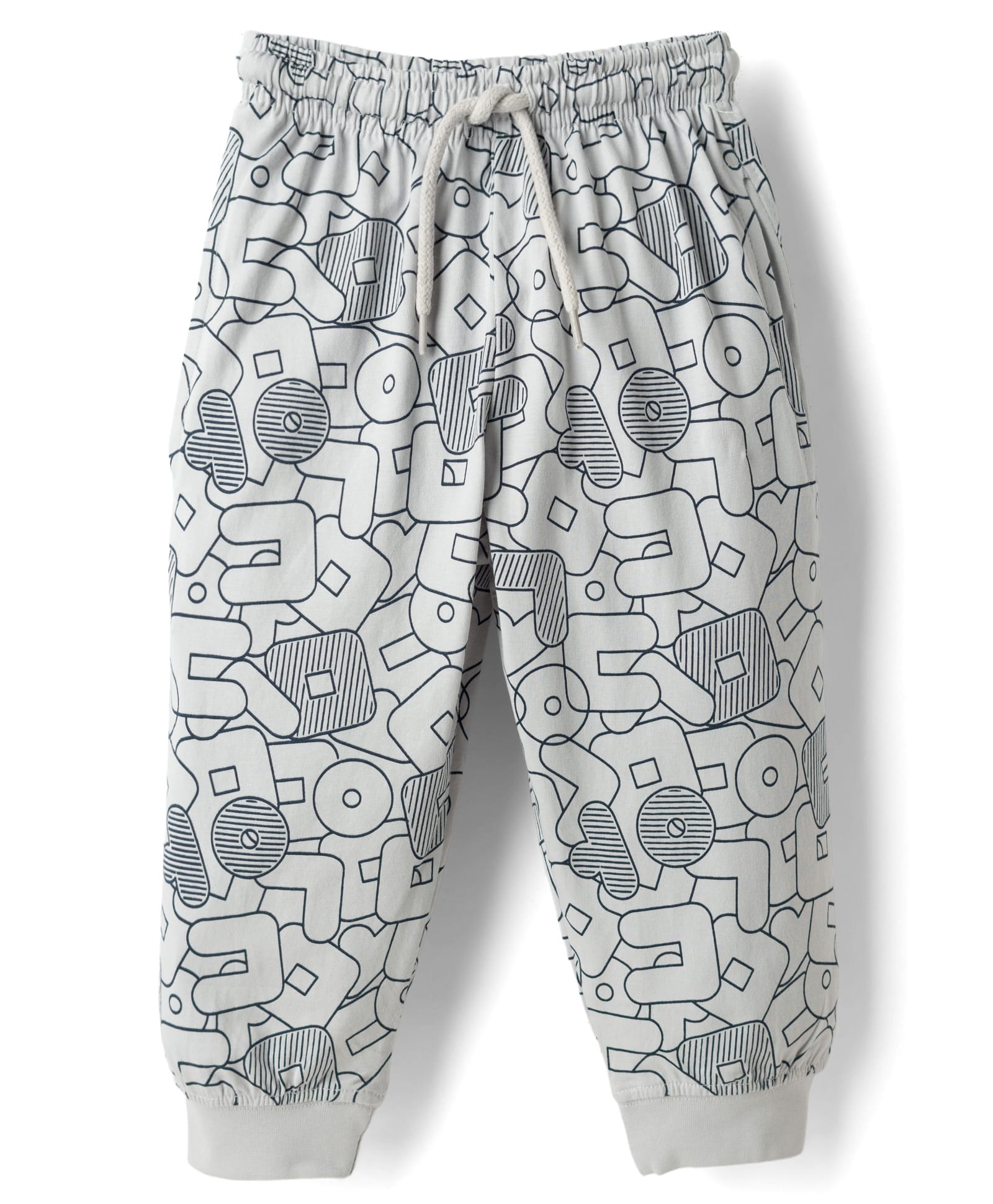 Taeko Single Jersey Knit Full Length Lounge Pant with Alphabet Print - Aqua Blue-picture-18
