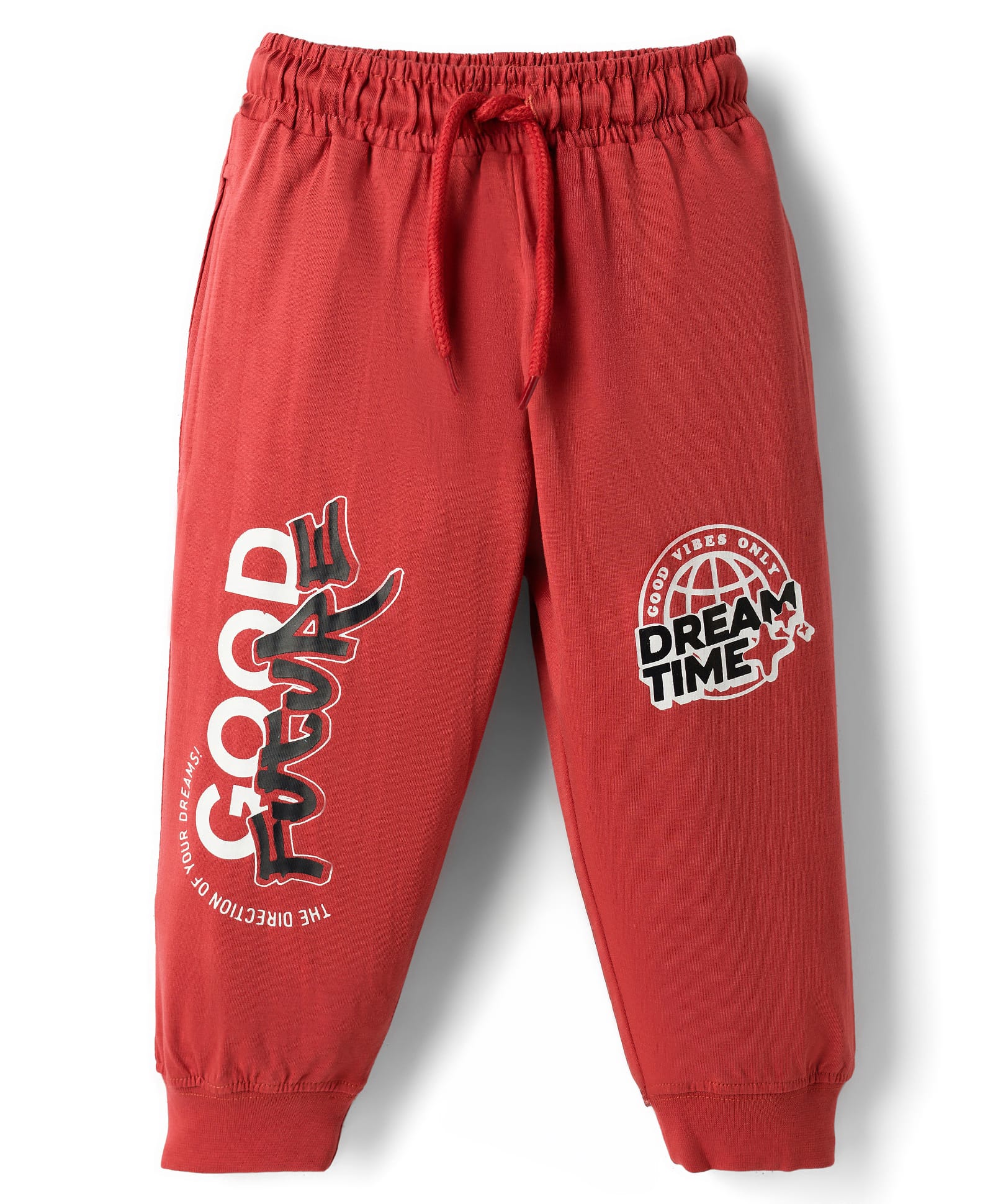 Taeko Single Jersey Knit Full Length Text Printed Lounge Pant - Red-picture-37