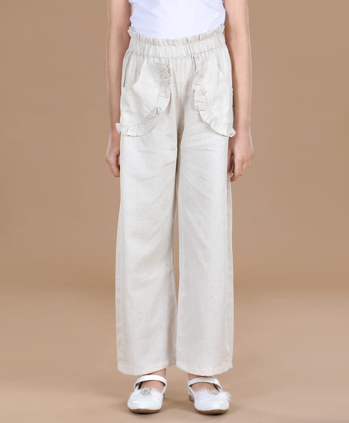 Cutiekins Cotton Woven Solid Pants - Off White-picture-18