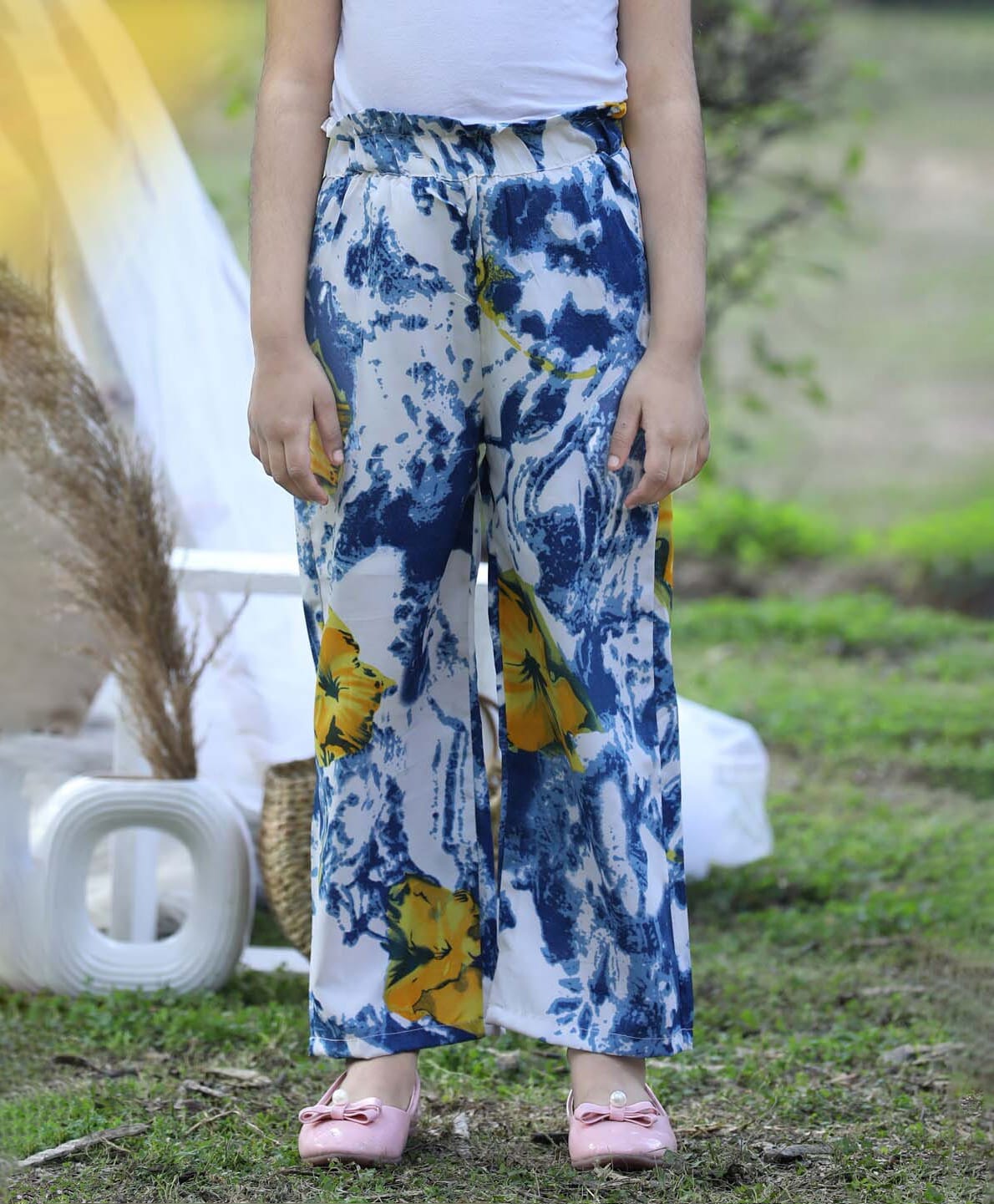 Cutiekins Woven Floral Printed Pants - Blue & Yellow-picture-21