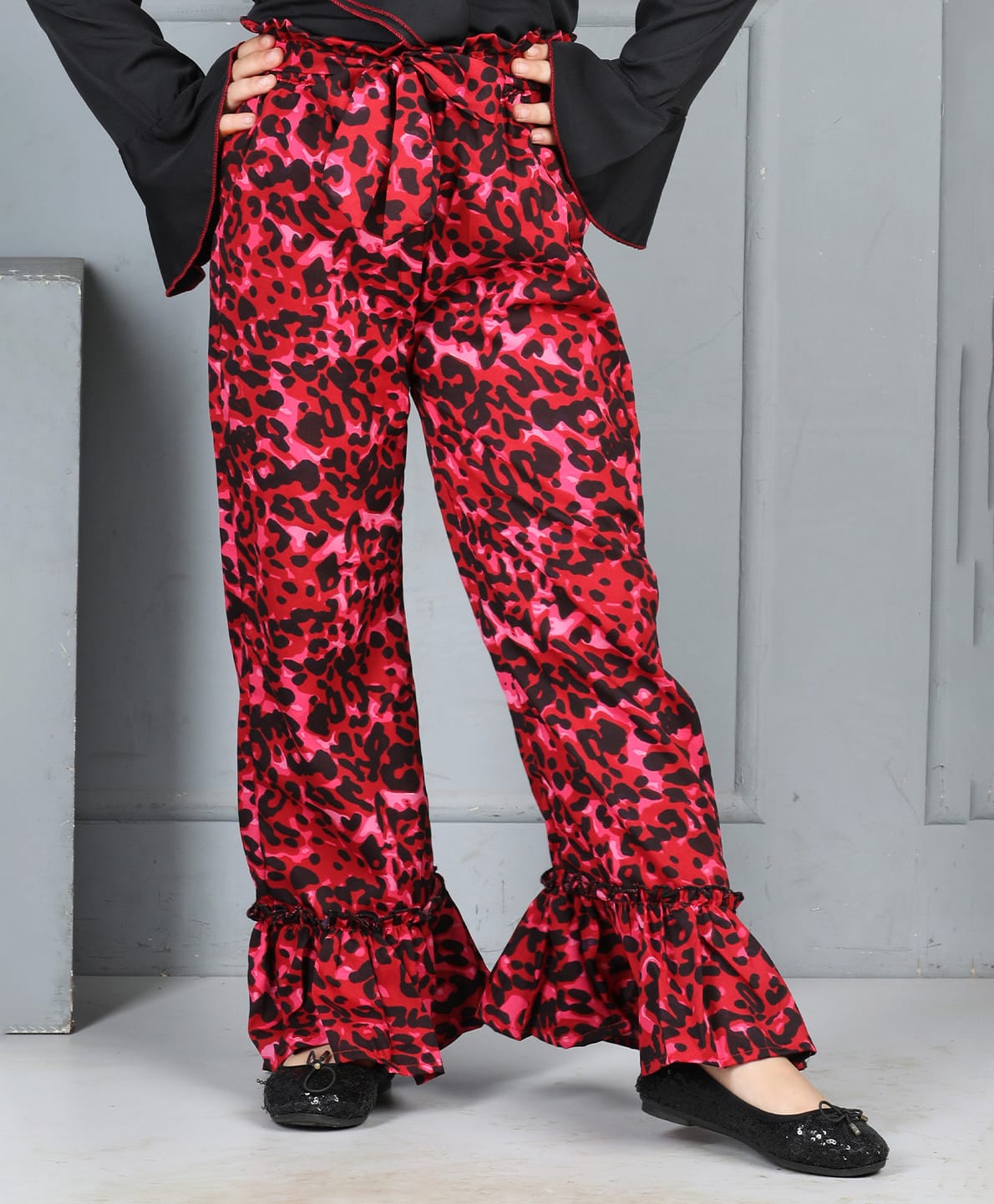 Cutiekins Woven Animal Printed Pants - Black & Maroon-picture-26
