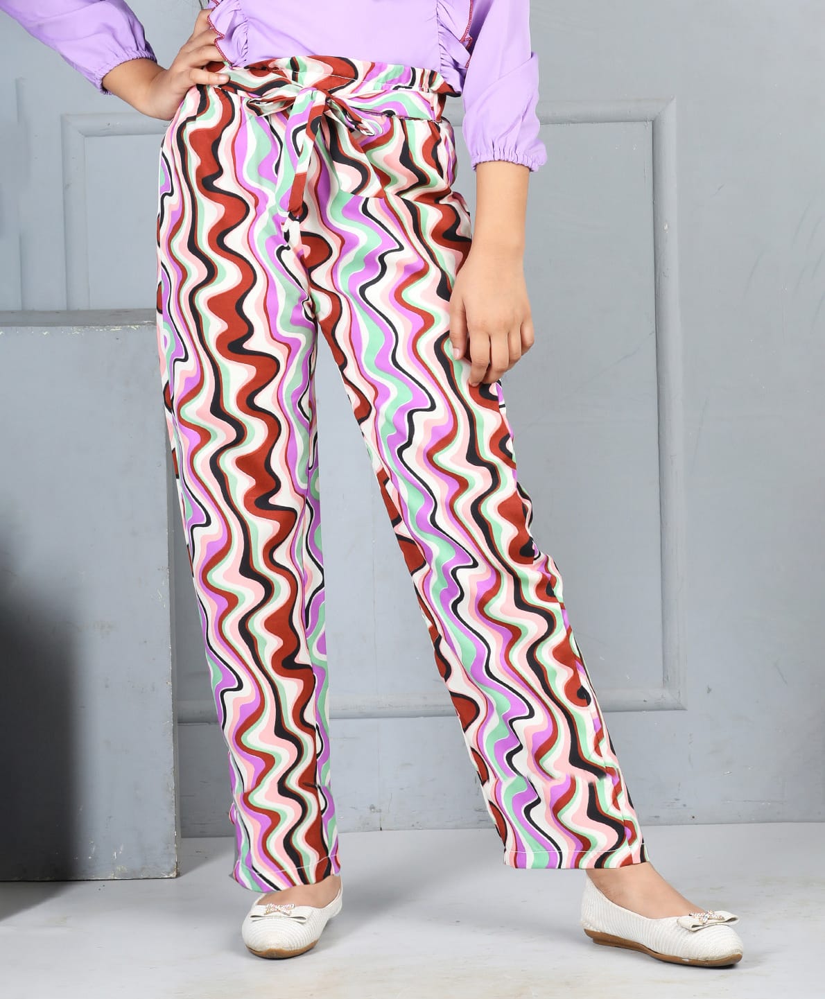 Cutiekins Woven Abstract Printed Pants - Purple & Multi Colour-picture-24