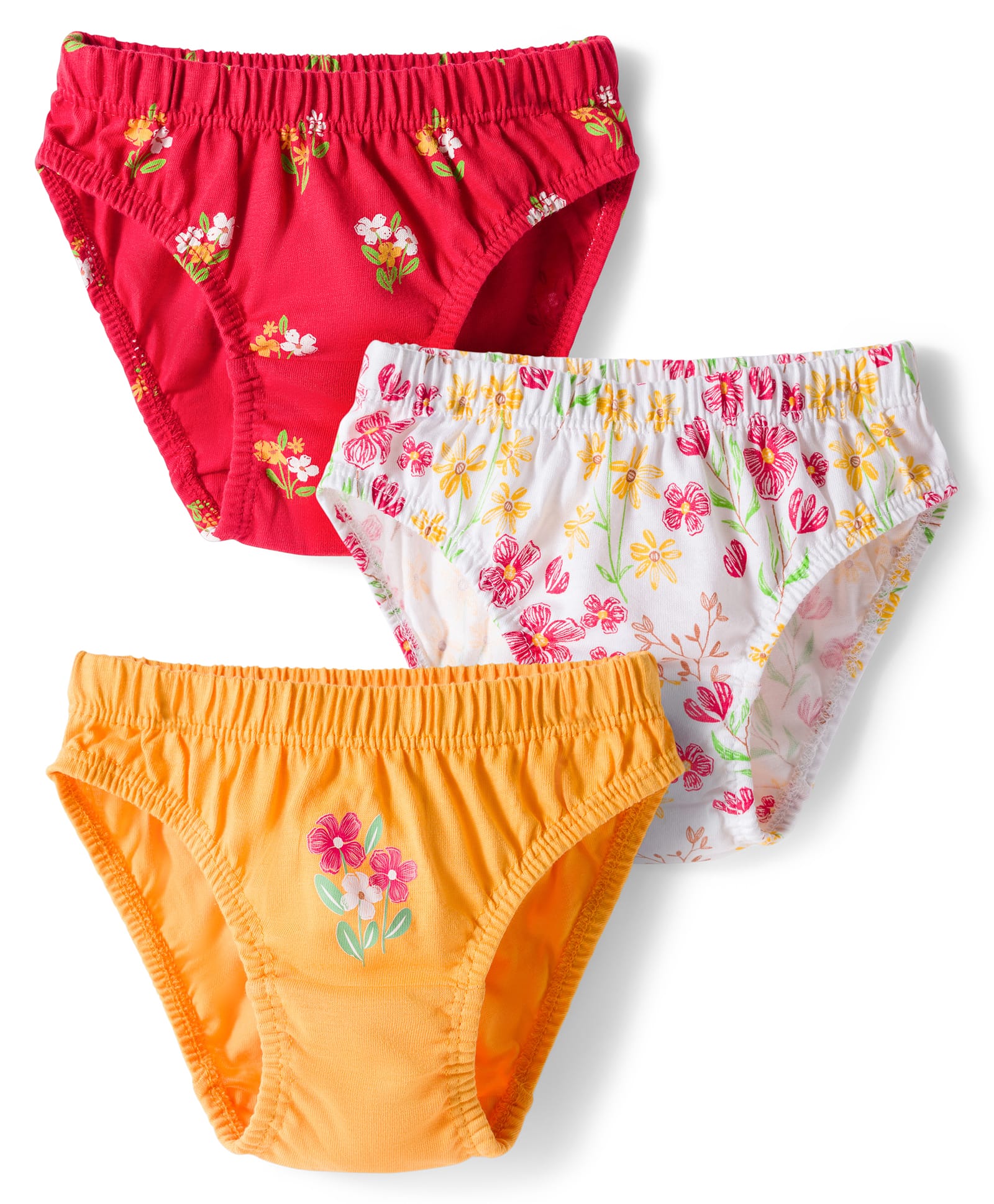 Babyhug 100% Cotton Knit Floral Printed Panties Pack Of 3 - Multicolour-image-44