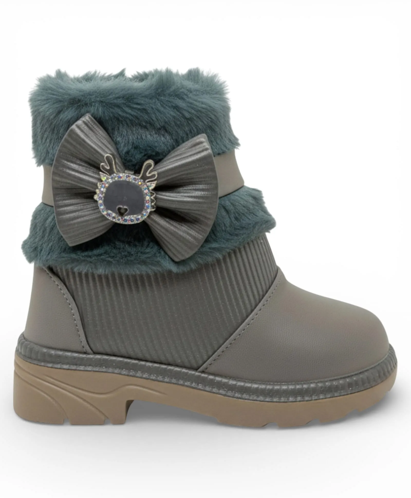 lilly✳︎ Buy Lil Lollipop Bow Stone Applique & Fur Detailed Zip Closure