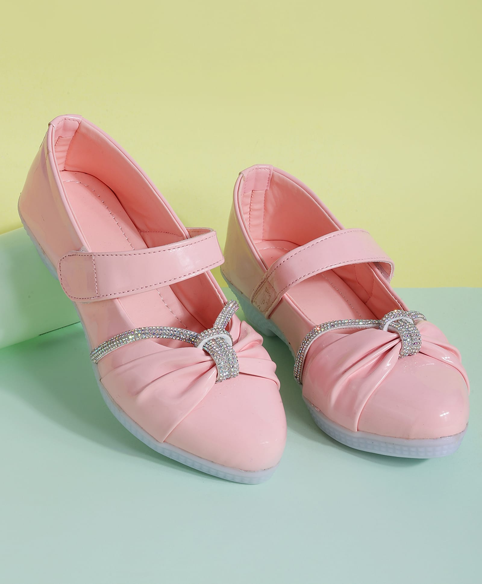 PASSION PETALS Stone Embellished Velcro Closure Ballerinas - Pink-picture-22