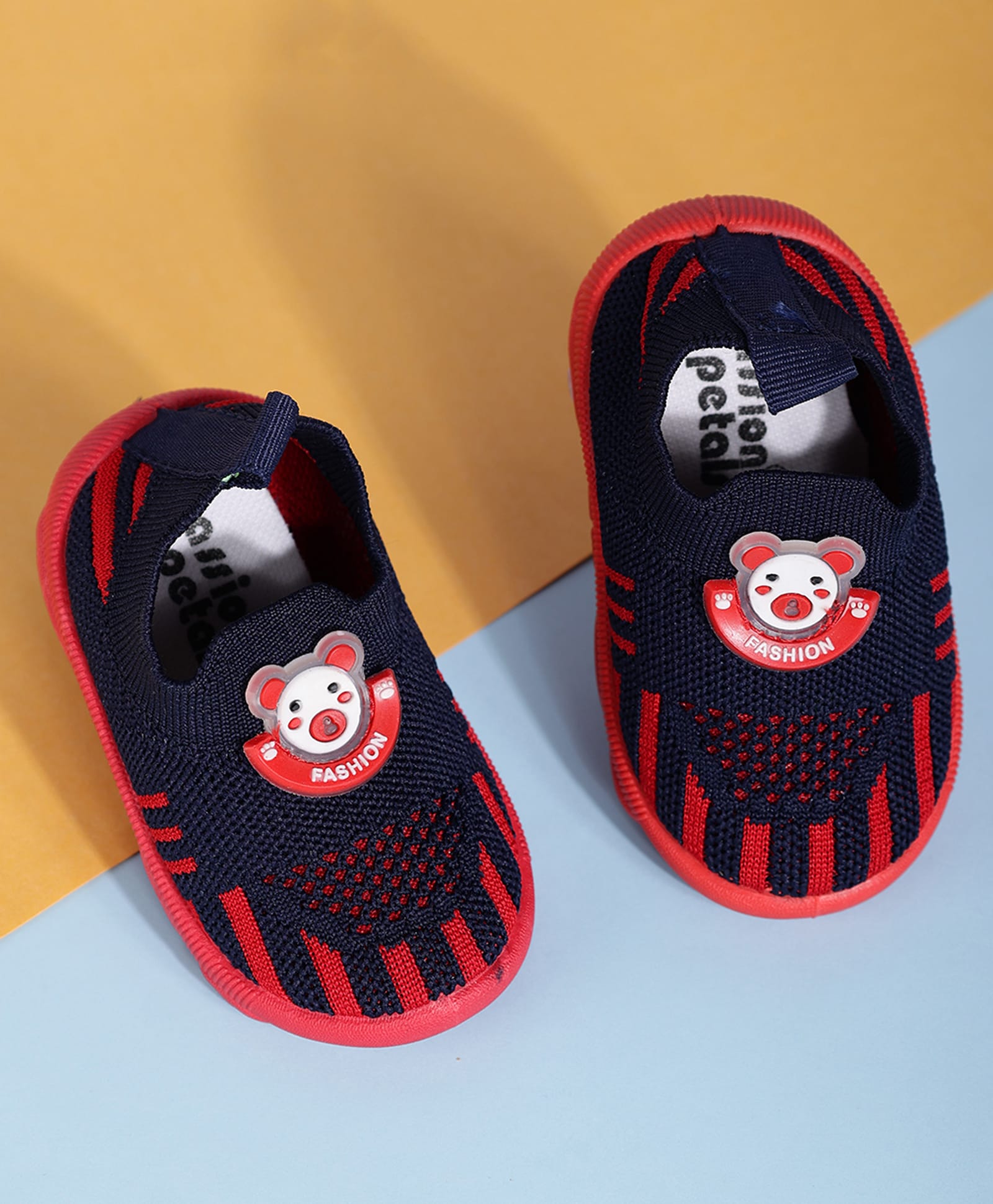 PASSION PETALS Colour Blocked Mesh & Cartoon Applique Detailed Musical Shoes - Black & Red-picture-13