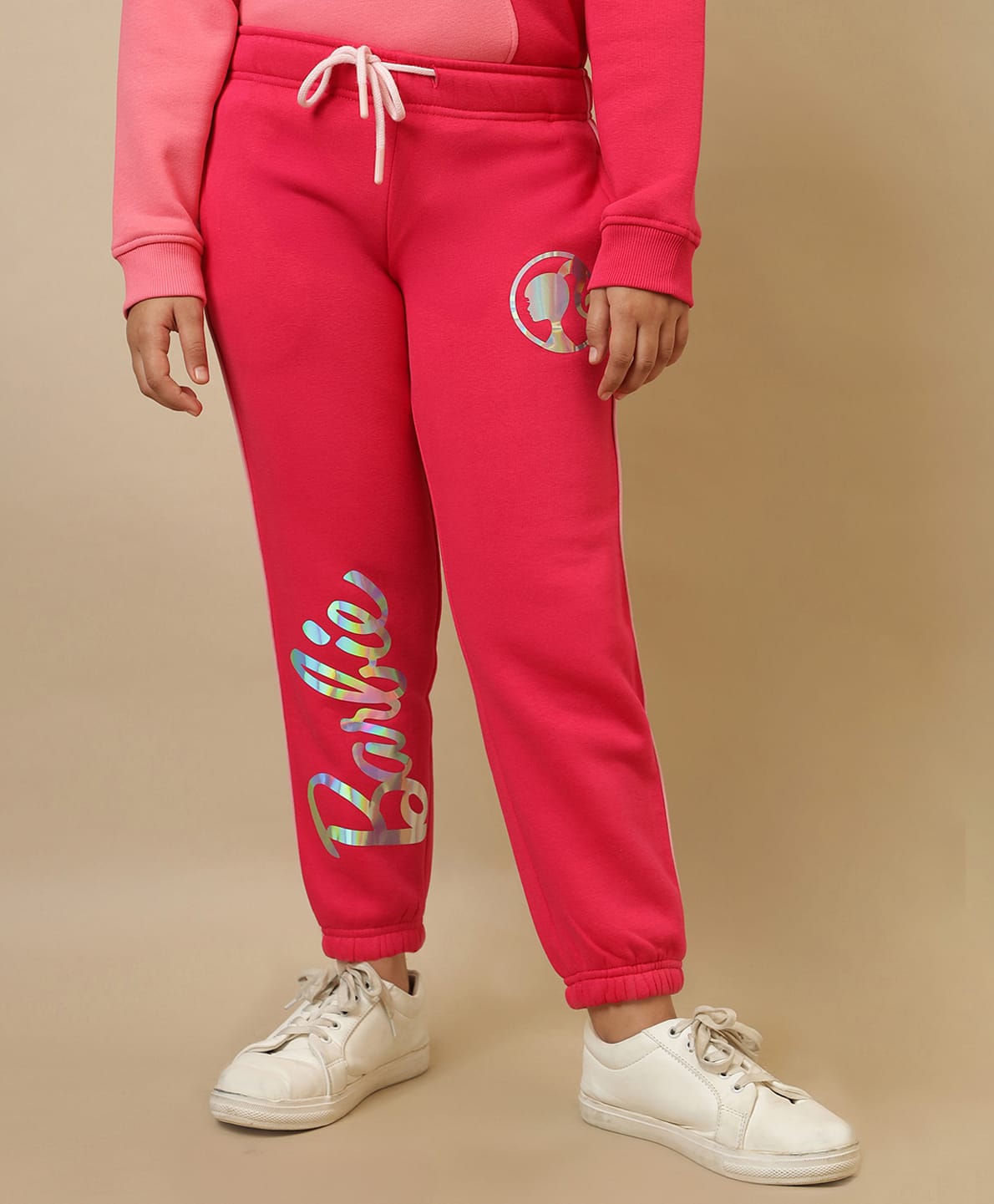 Kidsville Knit Mattel Featuring Barbie Printed Joggers - Pink-picture-15