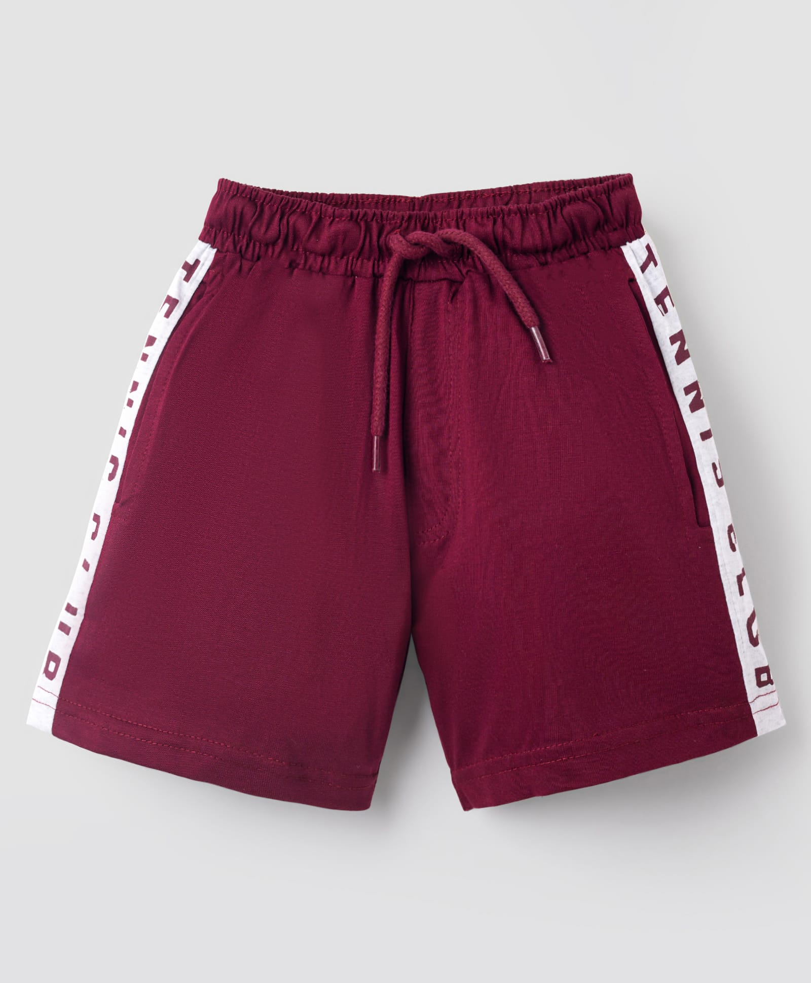 Taeko Single Jersey Knit Shorts With Text Print - Maroon-picture-48
