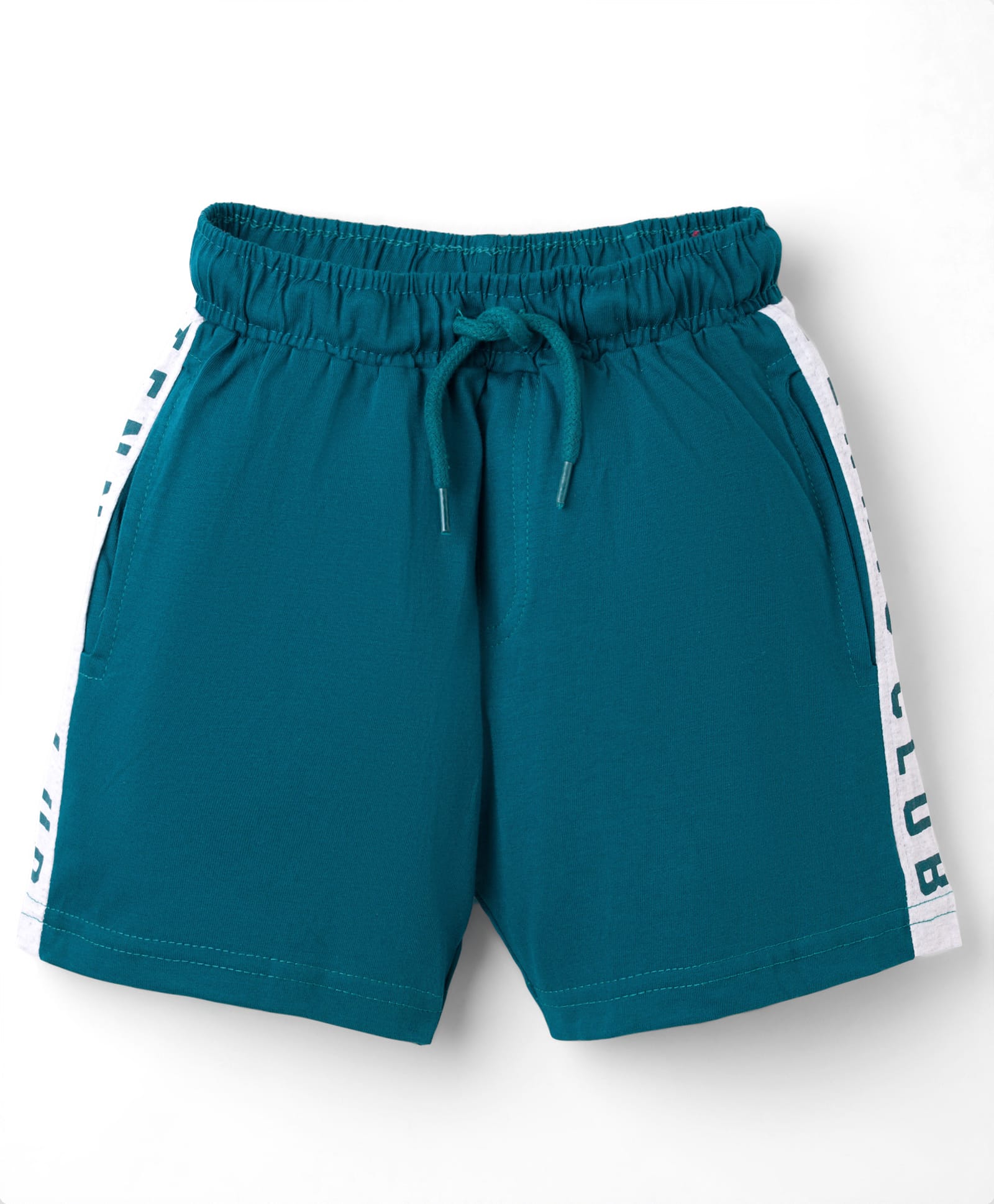 Taeko Single Jersey Knit Above Knee Length Shorts With New York Print - Blue-image-22