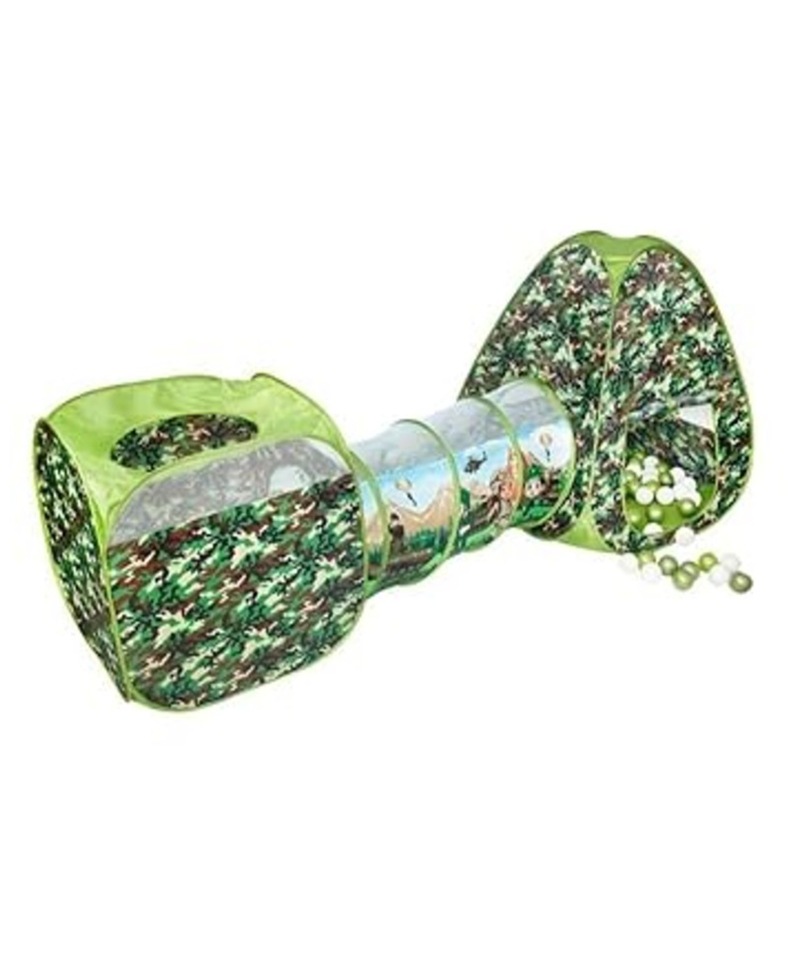 BabyGo Baby Tunnel 3-in-1 Army Ball Pool Tunnel for Kids 1-5 Years Girls | Boys Toddlers Ball Pit Foldable Tent House for Kids Activity Toys - Balls Not Included | Army Tunnel, Green, Count 1-picture-13