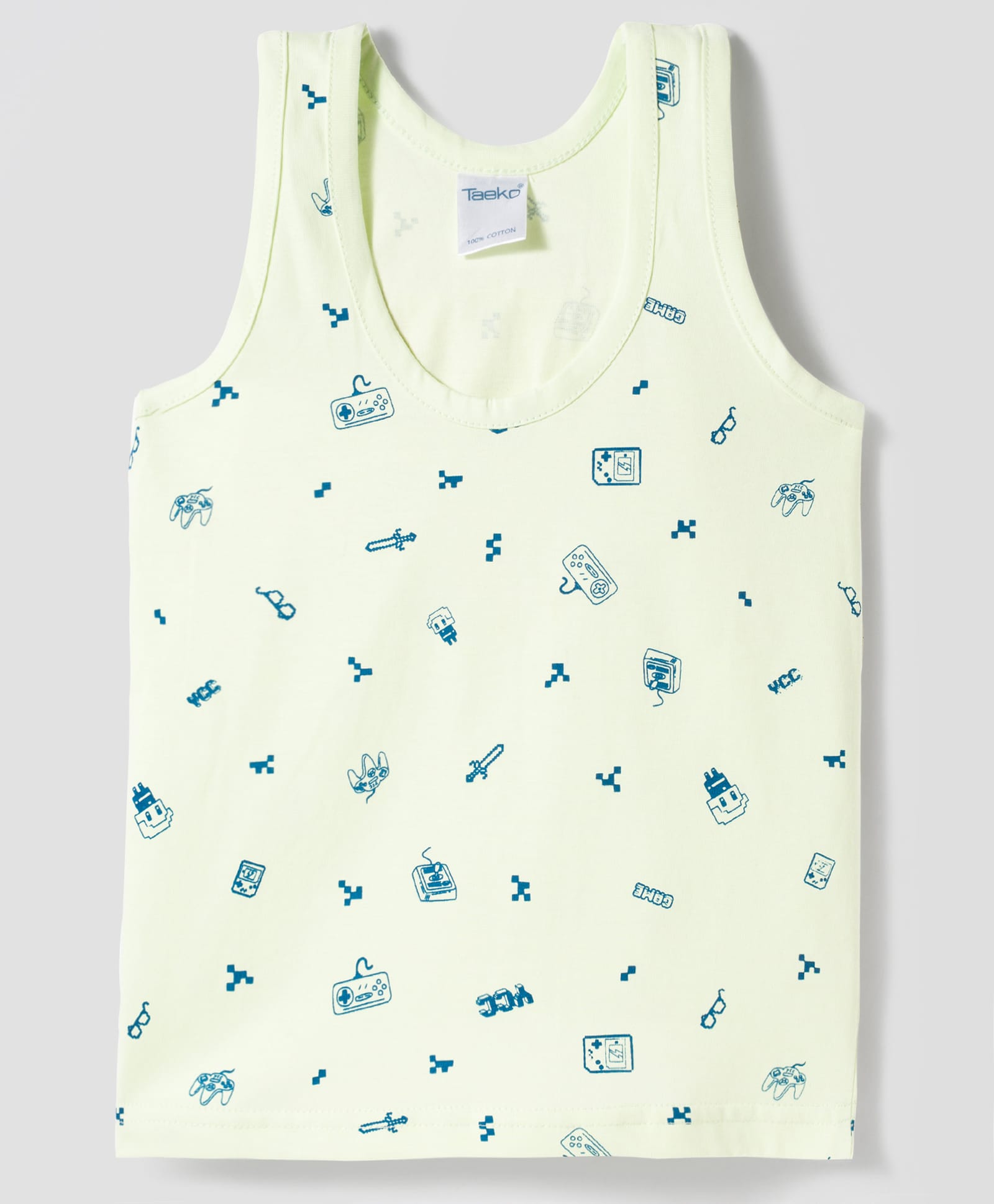 Taeko Single Jersey Knit Sleeveless Printed Vest - Light Green-picture-7