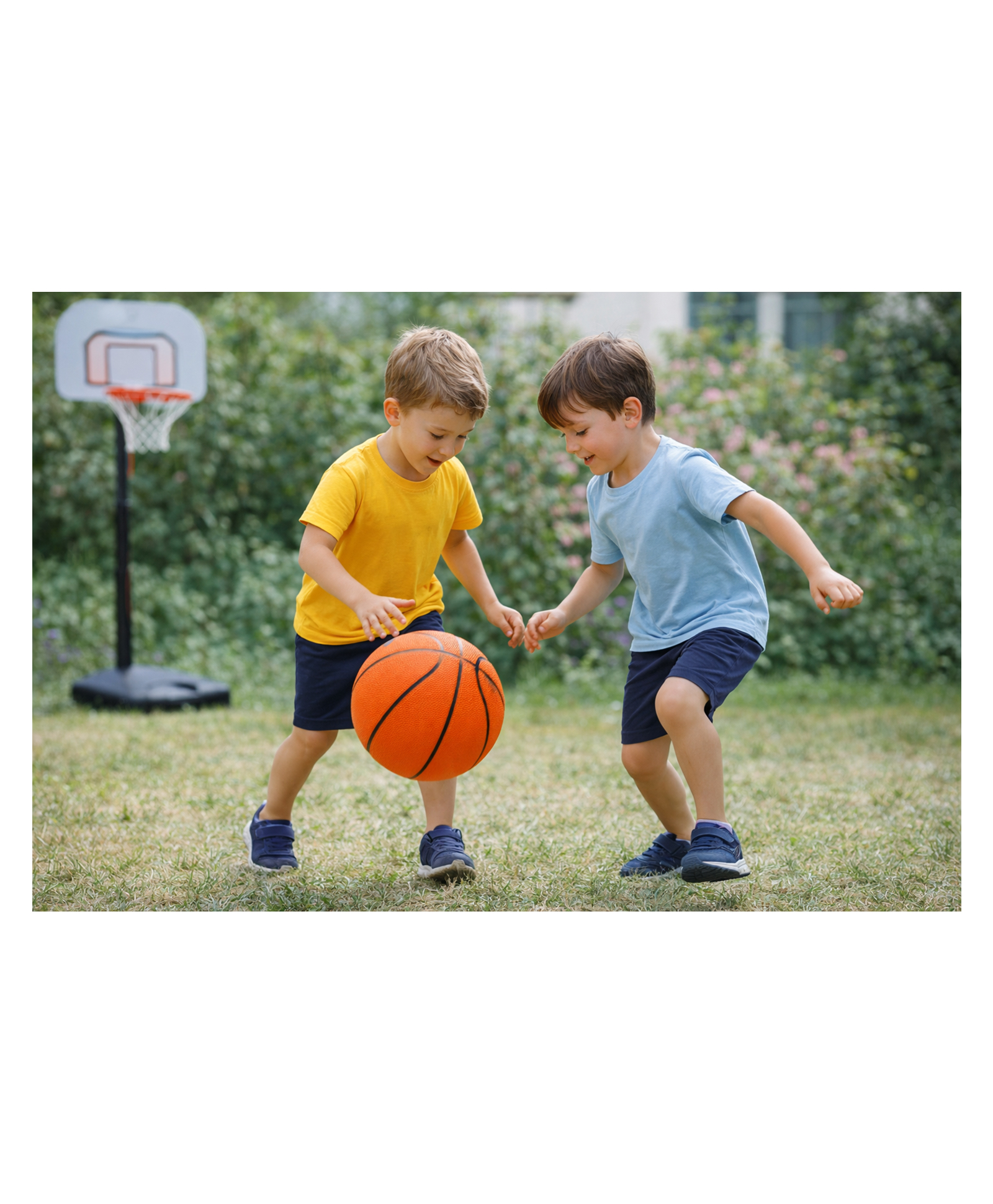 Sanjary Premium Rubber Basketball 9inch Durable Non Slip Grip Official Size Training Ball for Indoor Outdoor Play Kids Adults Practice School Sports-image-3