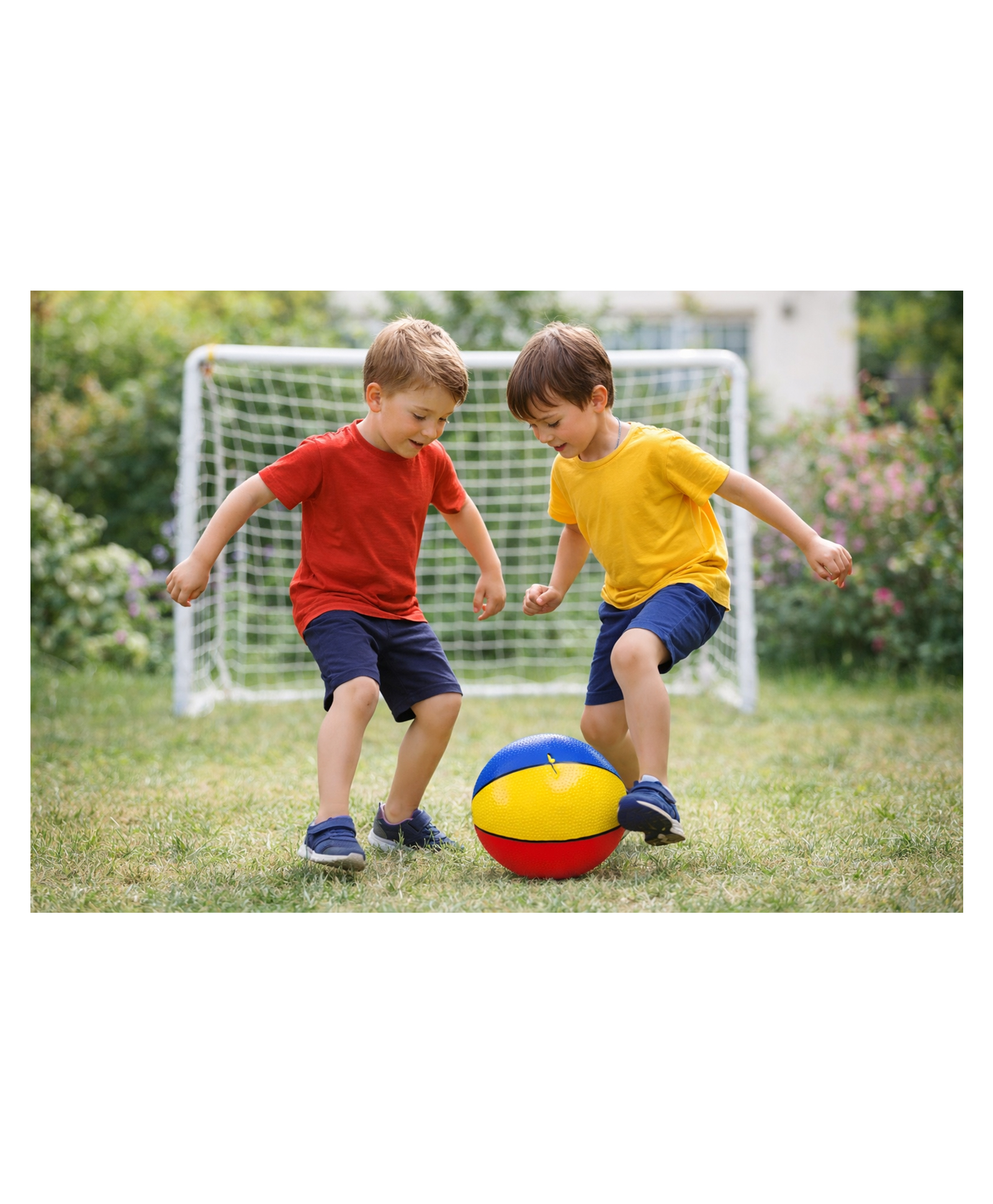 Sanjary Colorful Rubber Colorfull ball 9inch Durable Non Slip Grip Lightweight Training Ball for Kids Indoor Outdoor Play School Sports Fun Safe Practice color design may vary-image-5