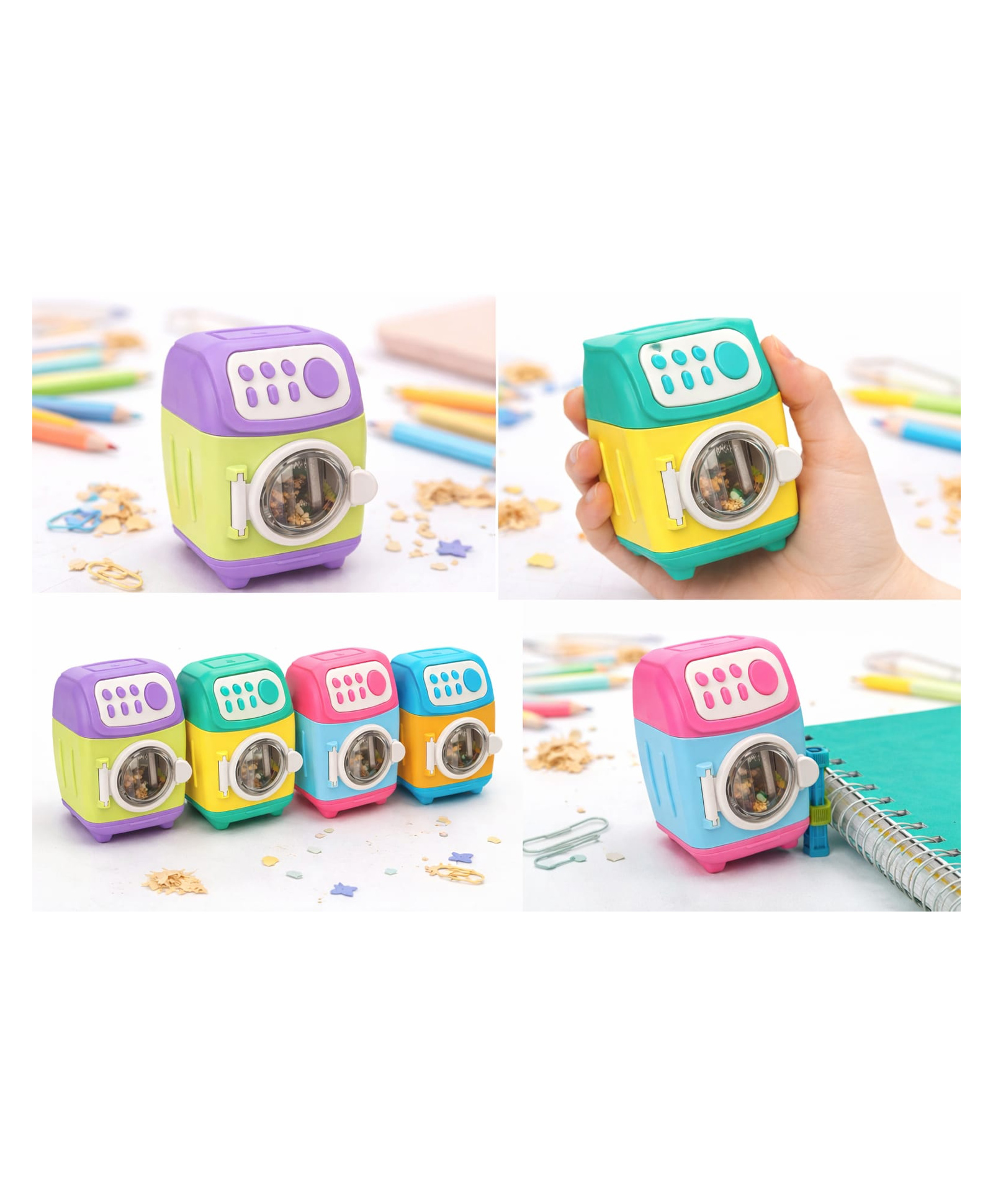 Comercio Washing Machine Design 2 in 1 Sharpener & Eraser - Multicolor-picture-30