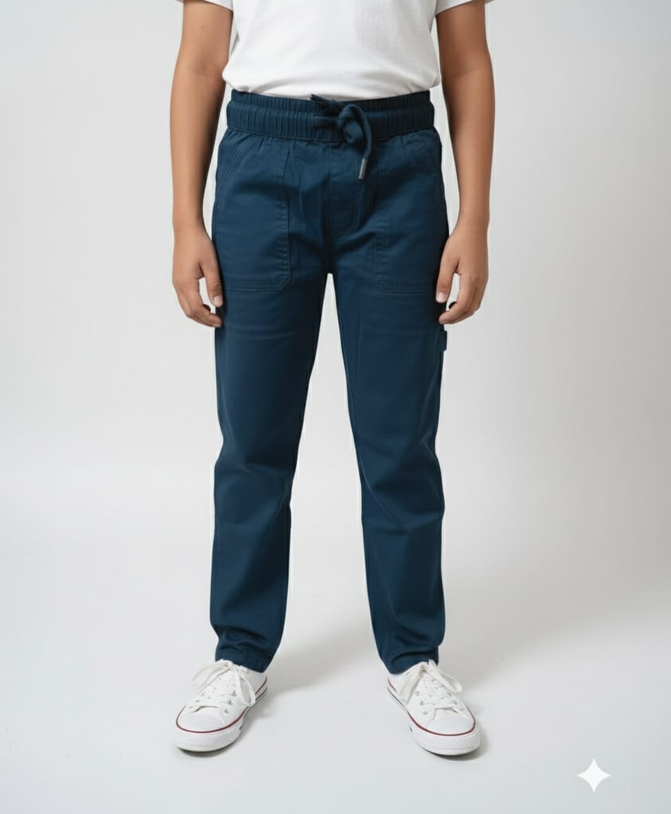 Zion Cotton Lycra Woven Solid Trousers - Navy Blue-picture-12